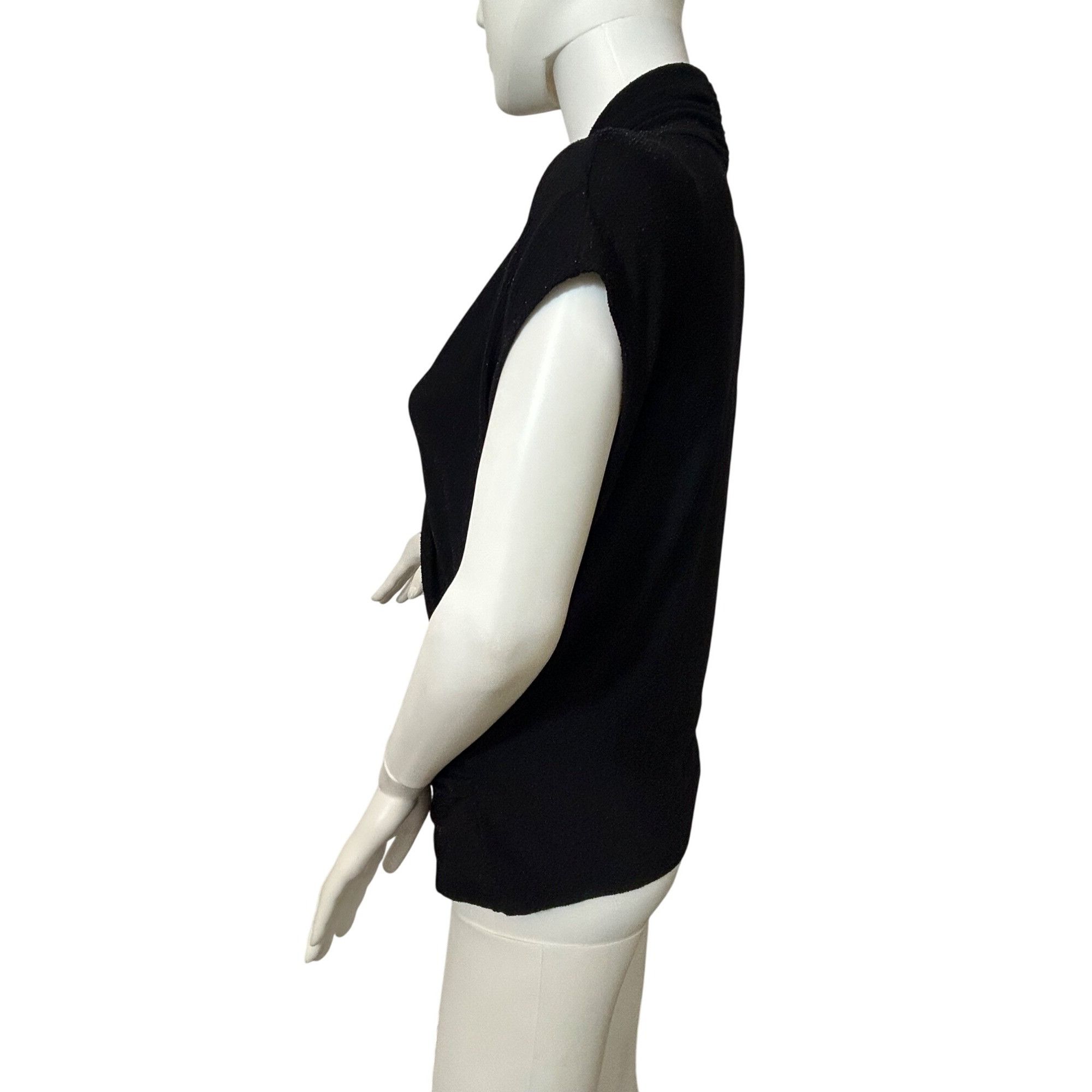 Other Josephine Chaus Top M Black Metallic Cap Sleeve Low Cowl Nec Size M / US 6-8 / IT 42-44 - 13 Thumbnail