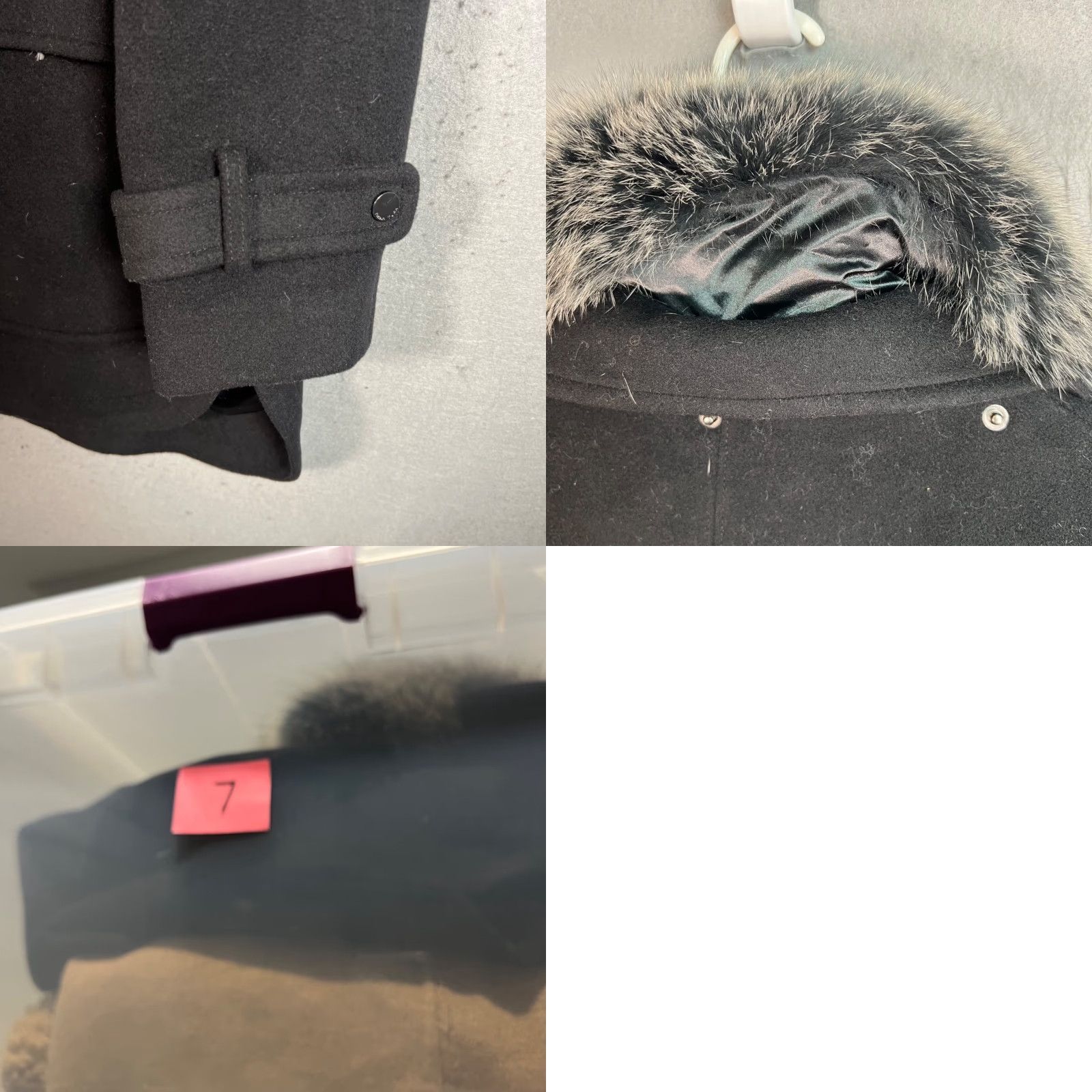Trina Turk Trina Turk Womens Coat 12 Wool-Blend Black Overcoat W/ Real Fur Collar Size XL / US 12-14 / IT 48-50 - 8 Thumbnail