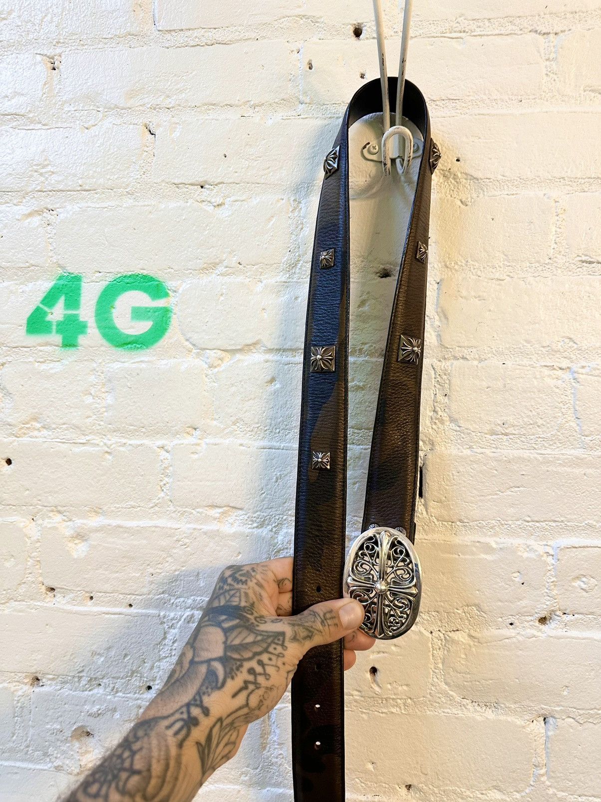Chrome Hearts CHROME HEARTS NEW CAMO STUDDED LEATHER BELT Size 32 - 1 Thumbnail
