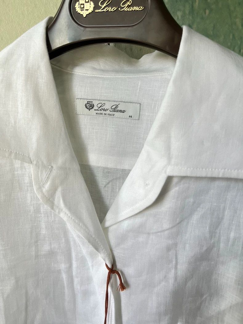 Loro Piana LORO PIANA White linen shirt Size M / US 6-8 / IT 42-44 - 5 Thumbnail