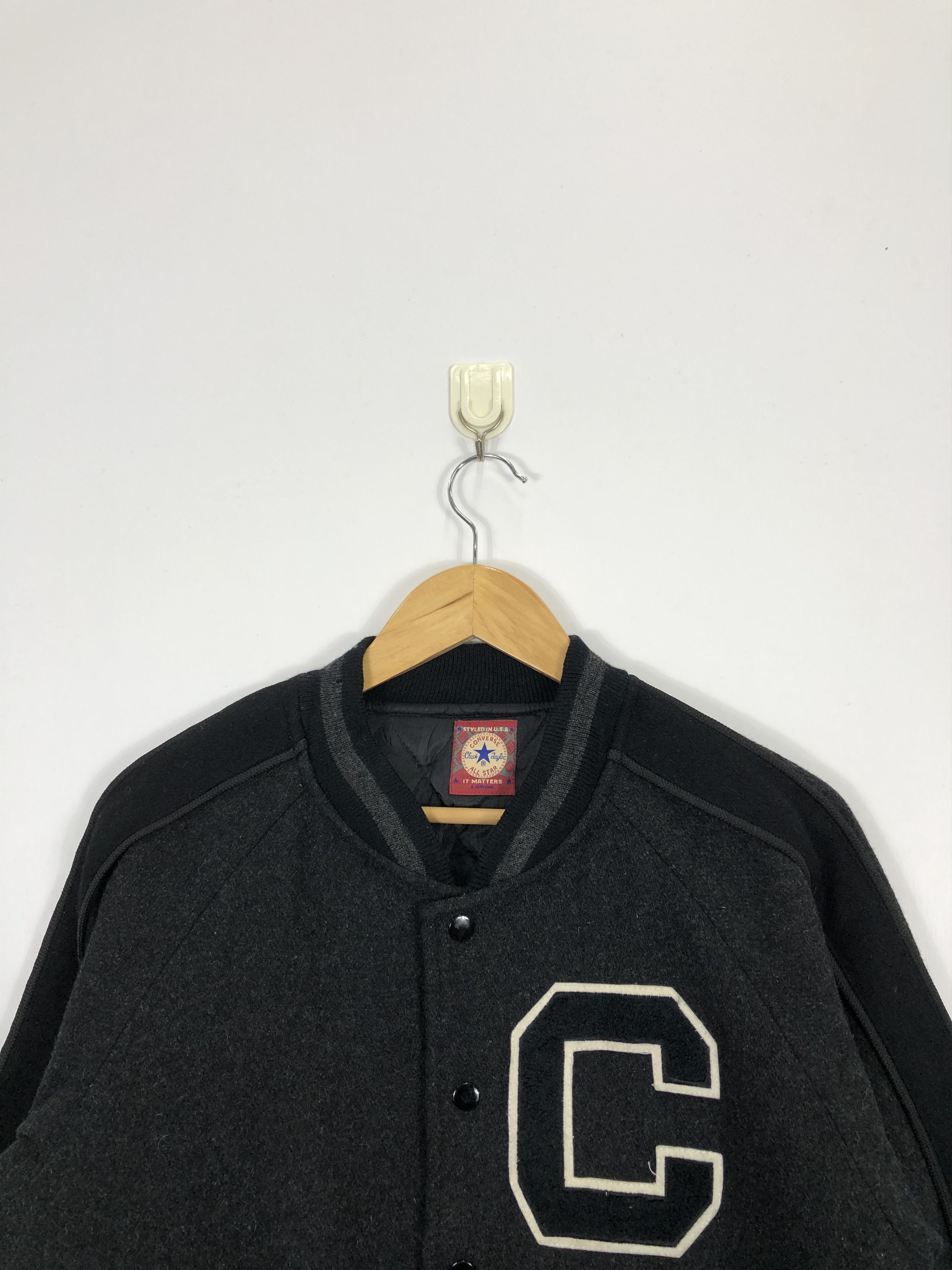 Converse Vintage 90s Converse Capital Logo Wool Varsity Jacket VV0069 Size US L / EU 52-54 / 3 - 3 Thumbnail