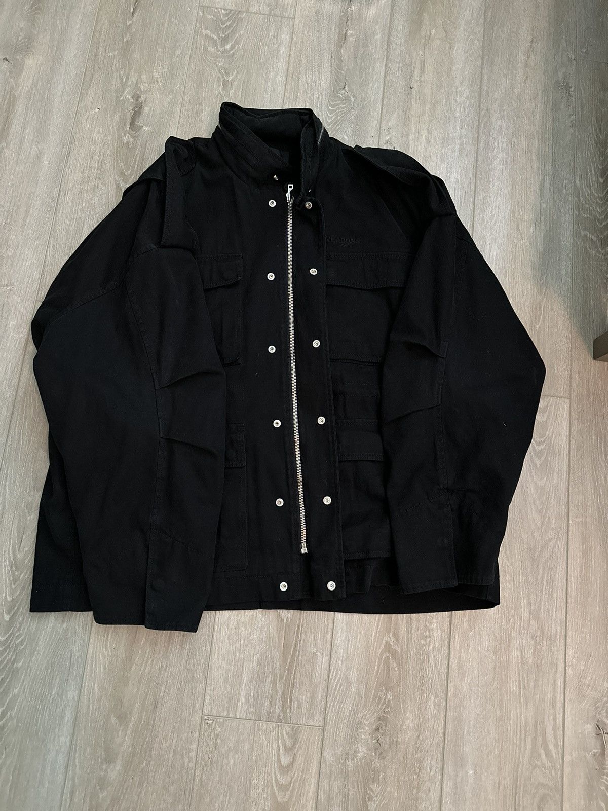 WE11DONE We11done washed black lose m65 denim jacket Size US XL / EU 56 / 4 - 1 Thumbnail