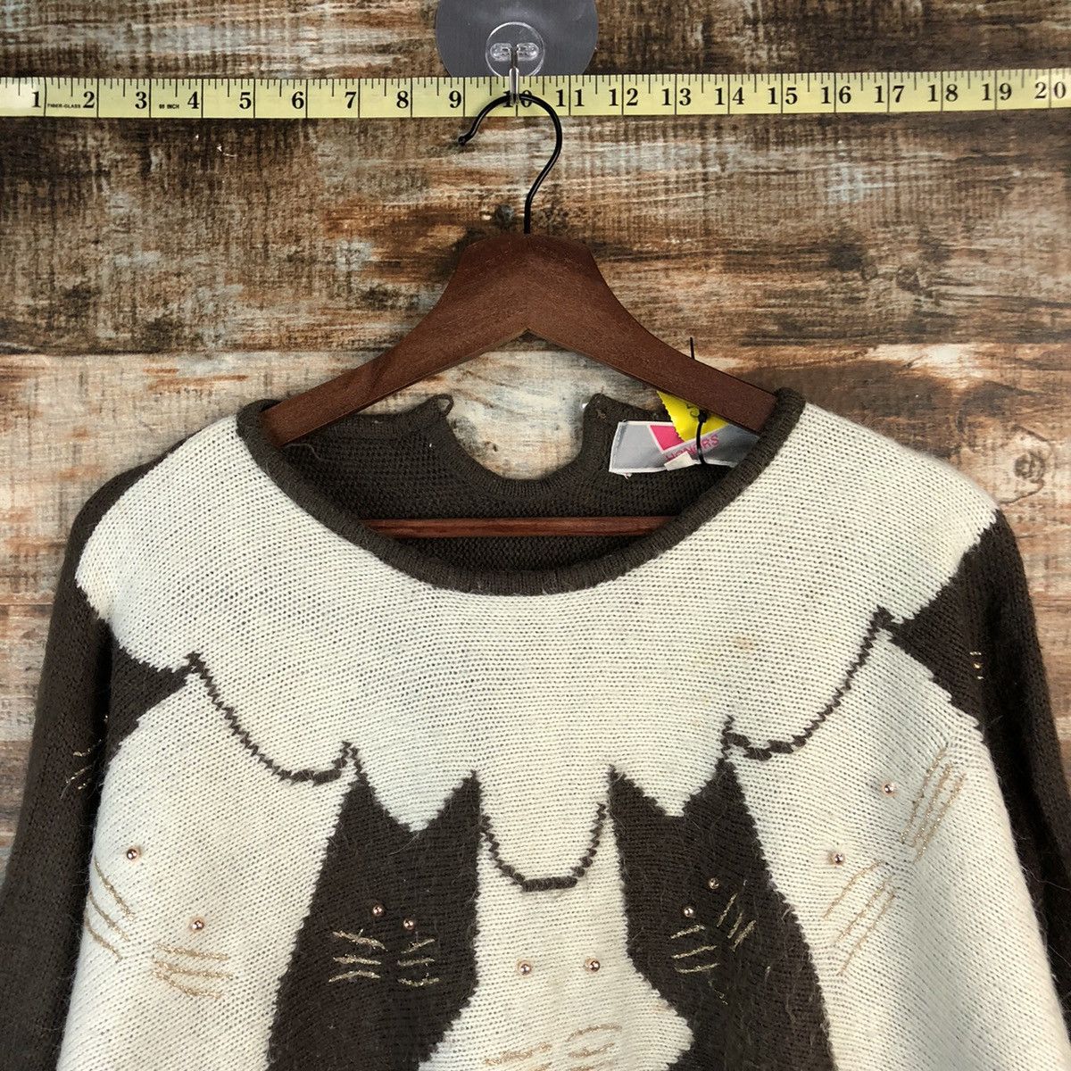Vintage DL Honors cat vintage japan Brown Knitwear #C562 Size L / US 10 / IT 46 - 4 Thumbnail
