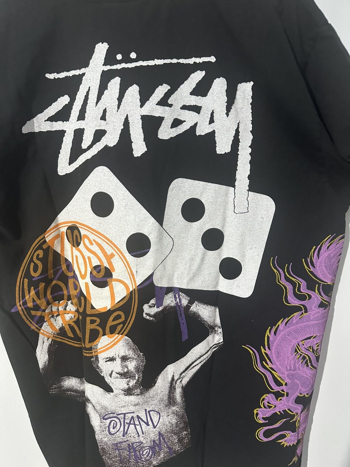 Stussy STUSSY STRIKE PIGMENT DYED BLACK TSHIRT Size US L / EU 52-54 / 3 - 6 Thumbnail