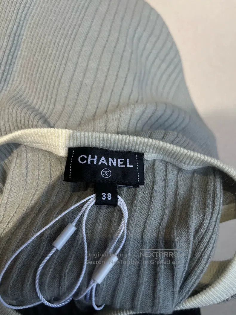 Chanel Chanel 25M blue-gray knitted vest long skirt Size XS / US 0-2 / IT 36-38 - 3 Thumbnail