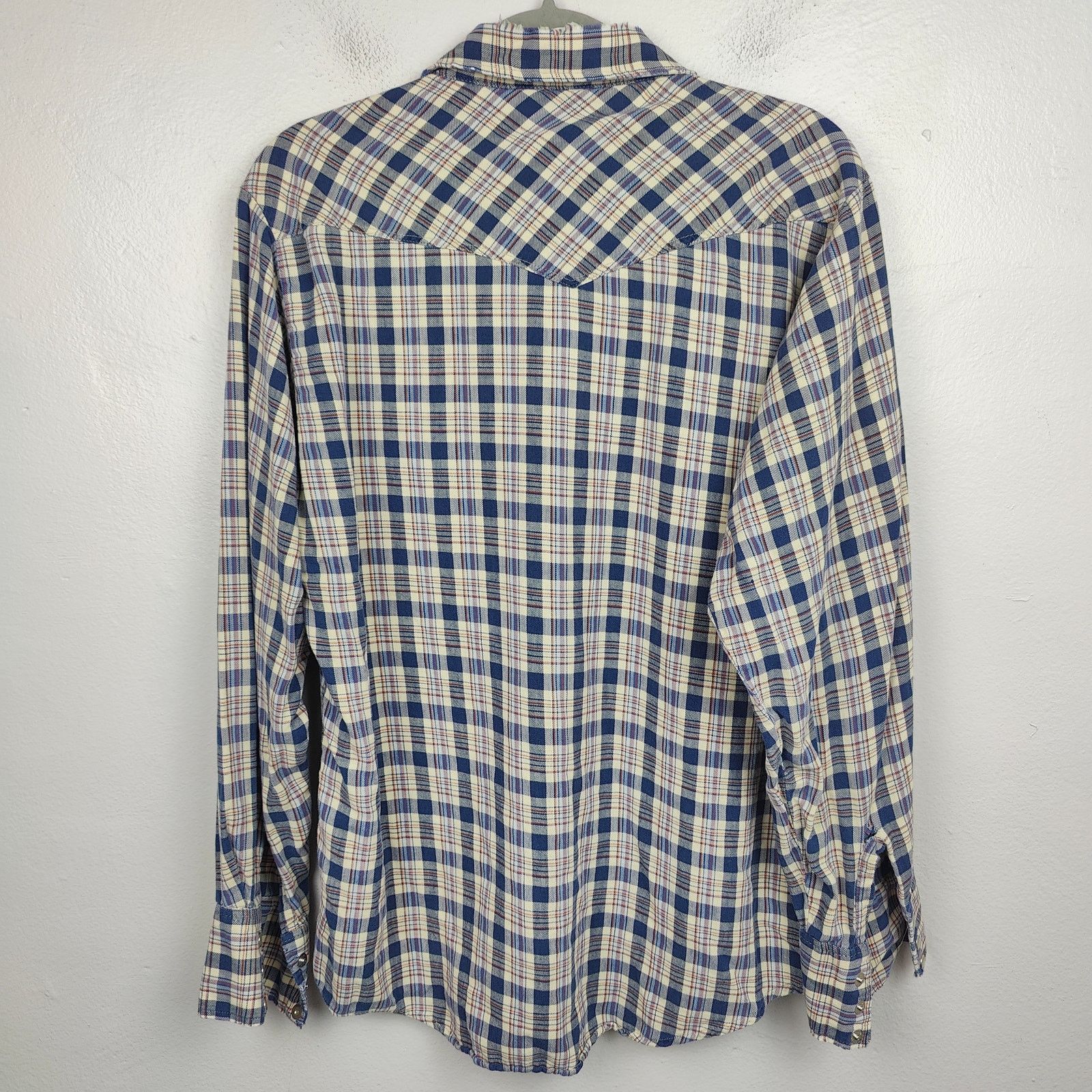 Other Vintage Woolrich Western Shirt Mens XL Beige Blue Plaid Size US XL / EU 56 / 4 - 8 Thumbnail