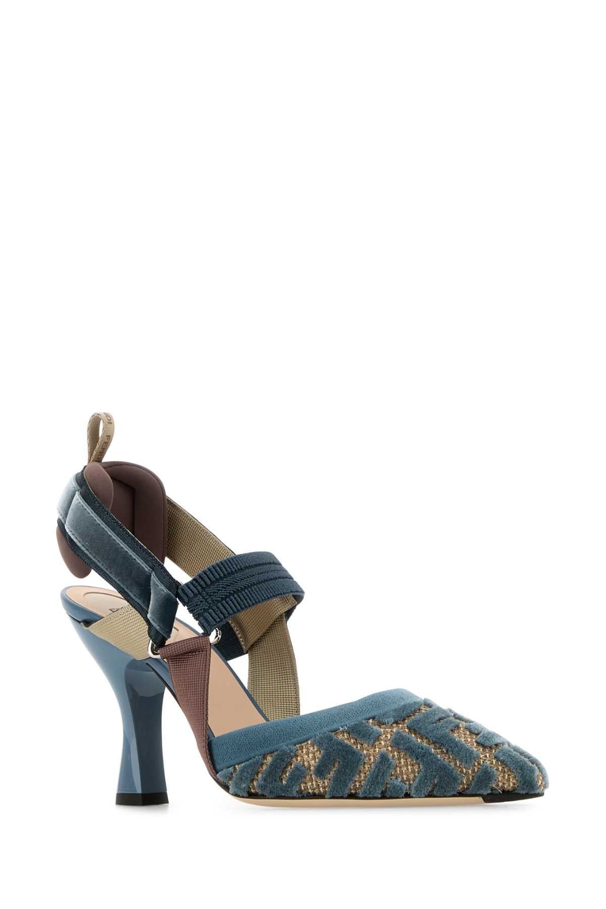 Fendi o1s1wg110825 Colibri Slingback Heels in Light Blue Size US 9 / IT 39 - 2 Thumbnail