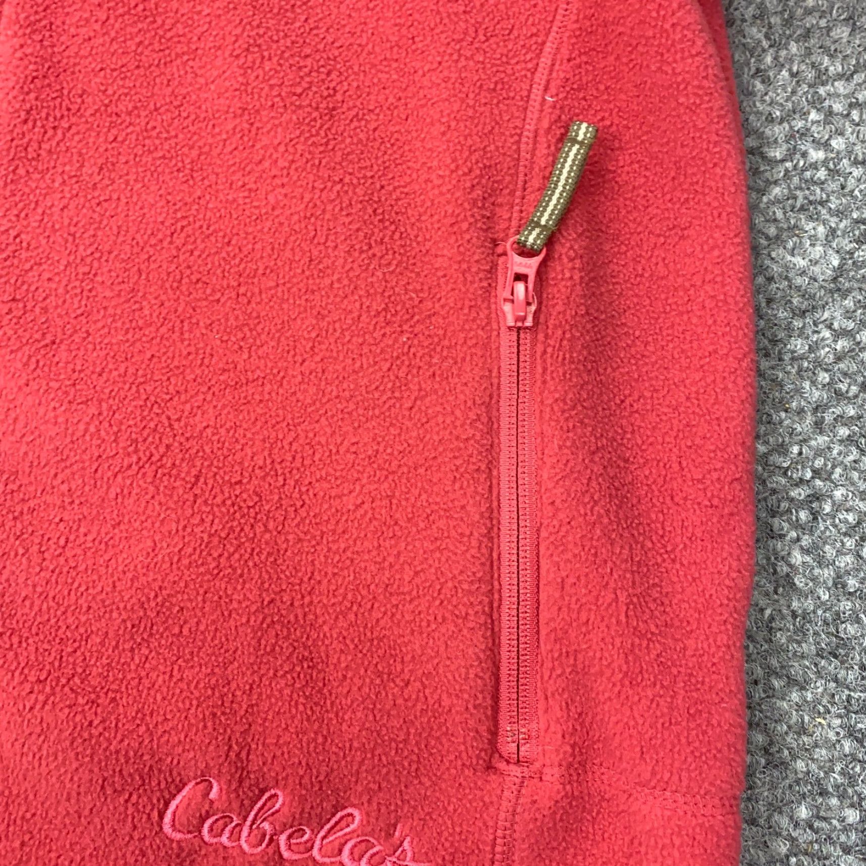 Vintage Cabela's Jacket Womens Large Red Fleece Full Zip Pockets Size L / US 10 / IT 46 - 2 Thumbnail