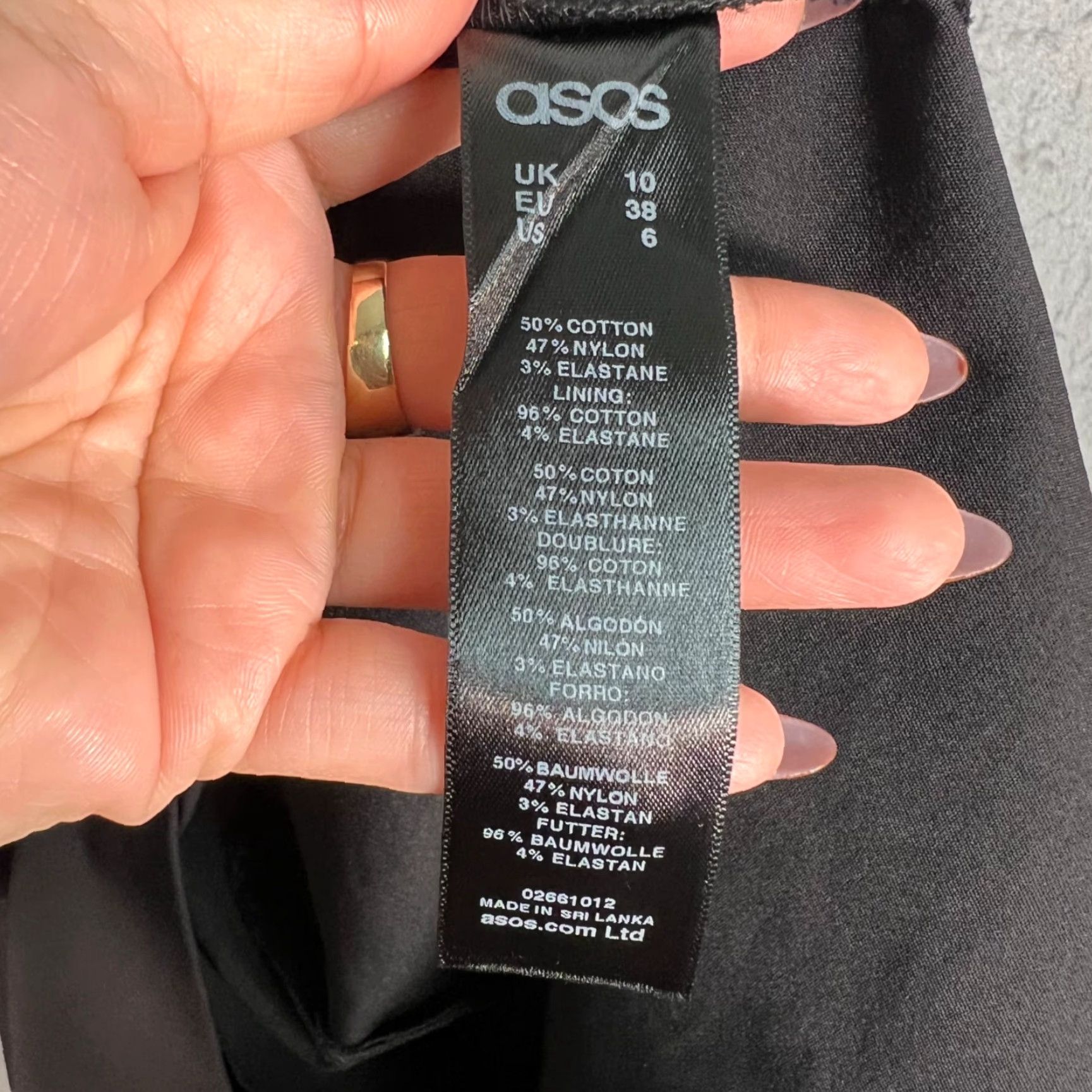 Asos ASOS Womens 6 Black Strapless Sweetheart Neckline Wrap Front Dress Size 6 Bodycon Cotton Blend Short Dress Size M / US 6-8 / IT 42-44 - 4 Thumbnail