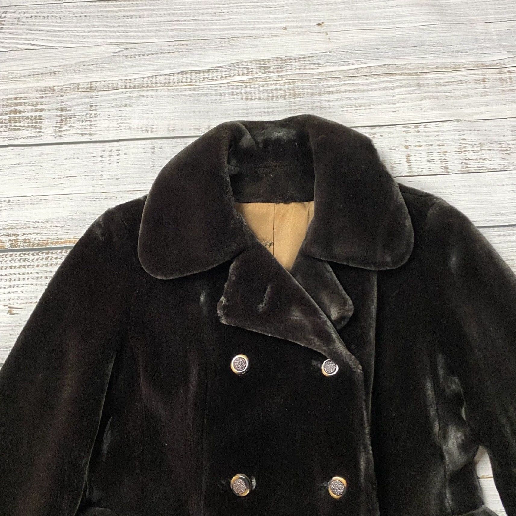 Vintage VINTAGE 1970s Fairmoor Princess Diana Brown Faux Fur Coat Womens Medium/Large Fall Winter Warm Center Double Breasted Size M / US 6-8 / IT 42-44 - 2 Thumbnail