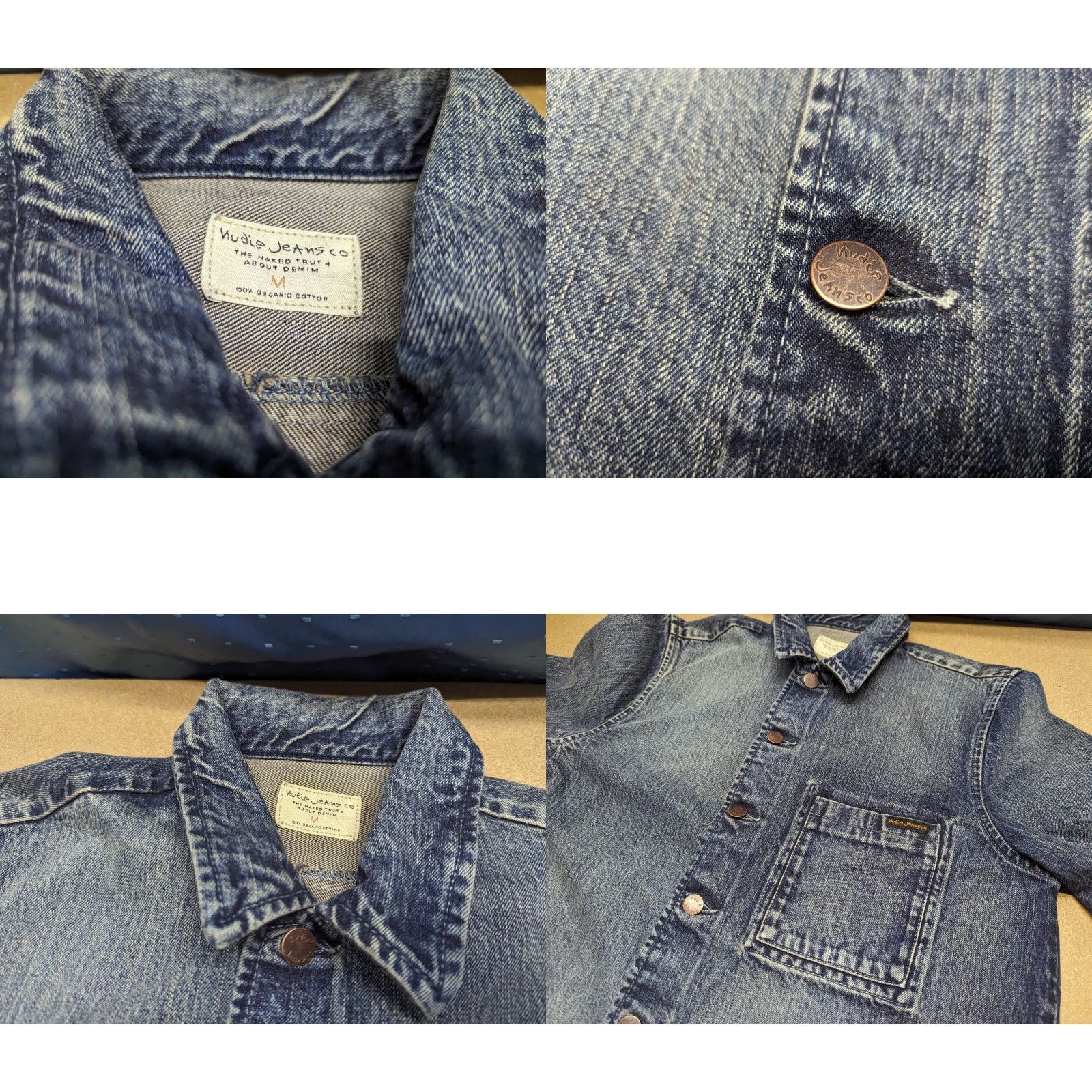 Nudie Jeans Nudie Jeans Sten Unisex Denim Jacket Medium Blue Pocket Collared Button Jacket Biker Style Shrt? Size US 31 - 8 Thumbnail