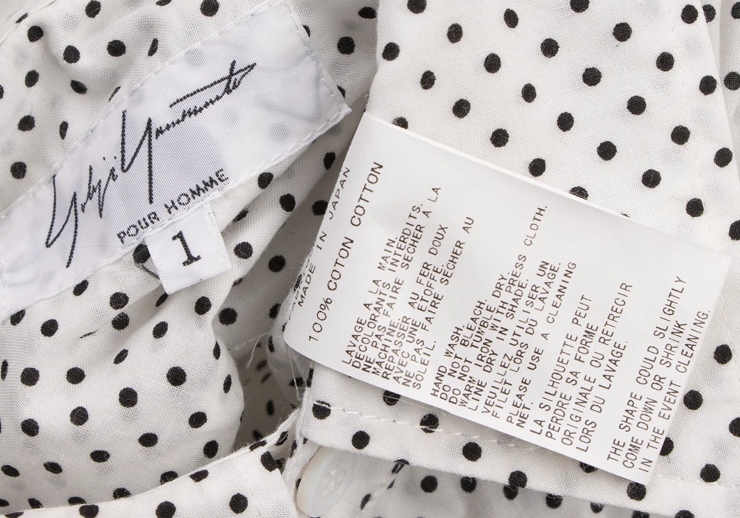 Yohji Yamamoto Yohji Yamamoto Cotton Dot Print Short Sleeve Shirt Size US S / EU 44-46 / 1 - 13 Thumbnail