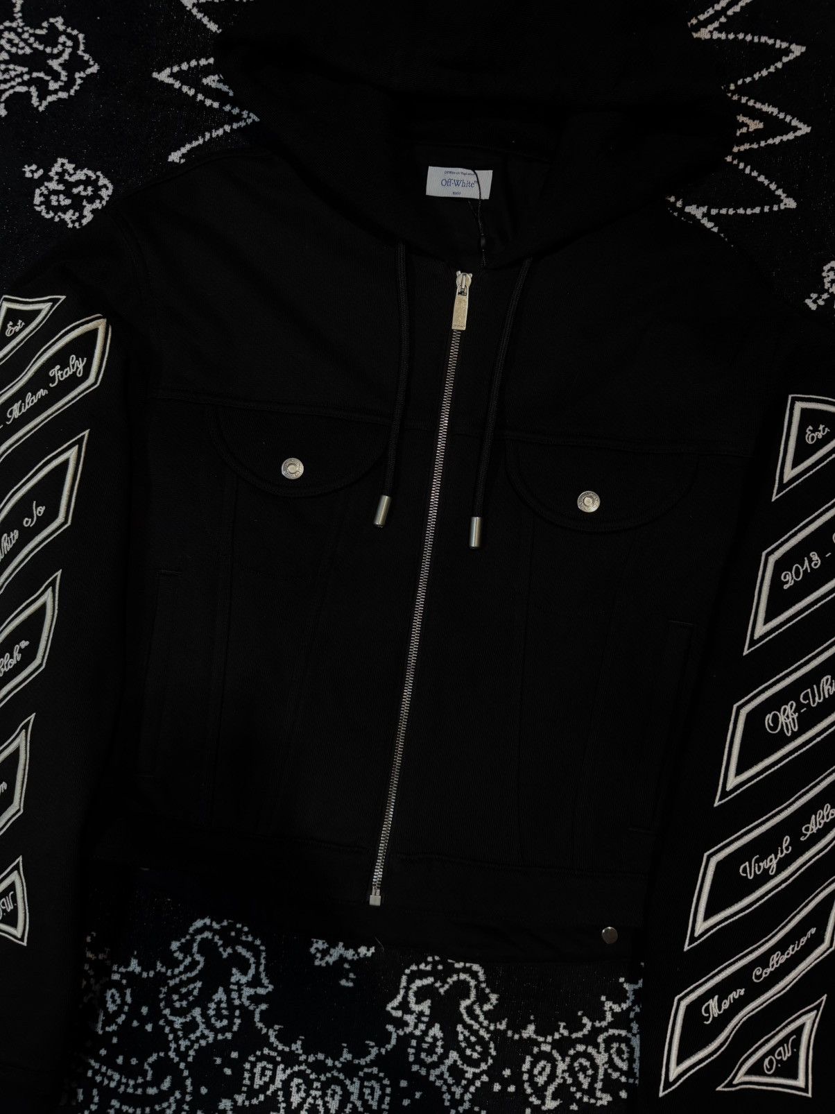 Off-White OFF WHITE VARSITY DIAG HOODIE-BOMBER Size US L / EU 52-54 / 3 - 4 Thumbnail