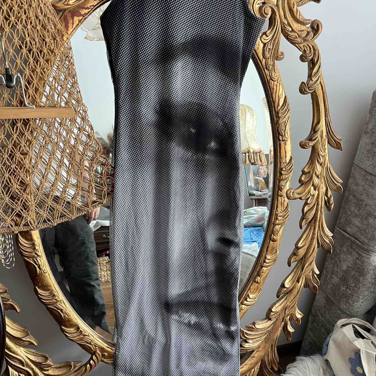 Japanese Brand × Vintage All Over Face Print Bodycon Mesh Dress Sz S Size S / US 4 / IT 40 - 3 Thumbnail