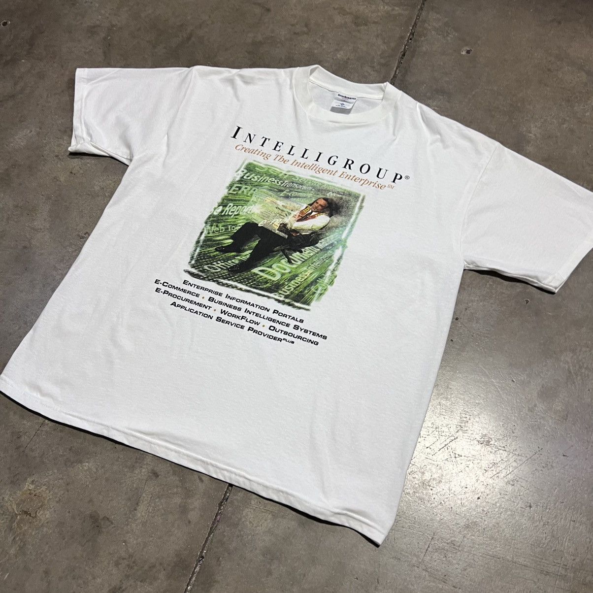 Vintage Vintage Y2K Intelligroup Computer IT Tech Graphic Tee Funny Size US XL / EU 56 / 4 - 2 Thumbnail