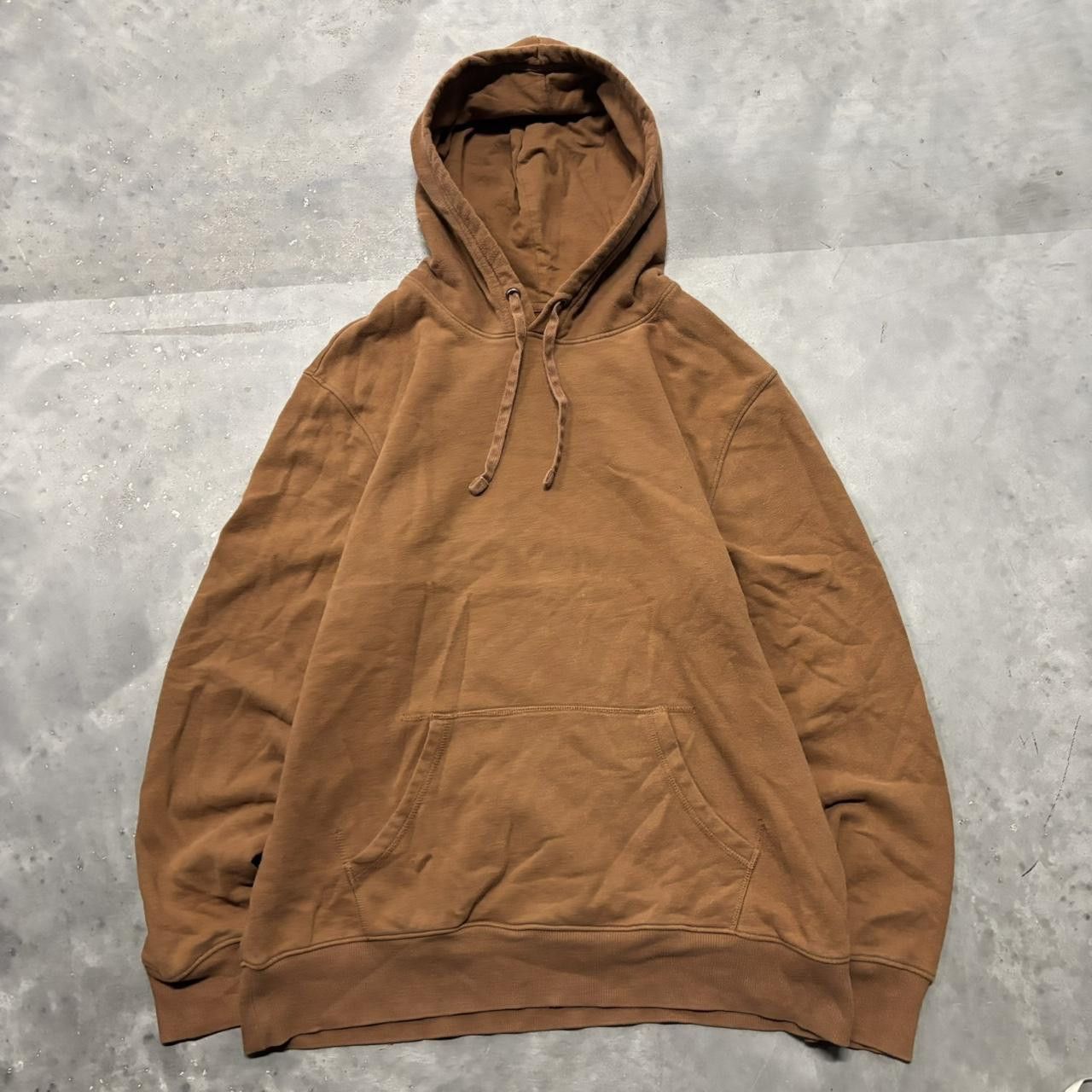 Japanese Brand × Vintage Crazy Vintage Y2K/2000s Light Brown Blank Essential Hoodie! Size US L / EU 52-54 / 3 - 1 Thumbnail
