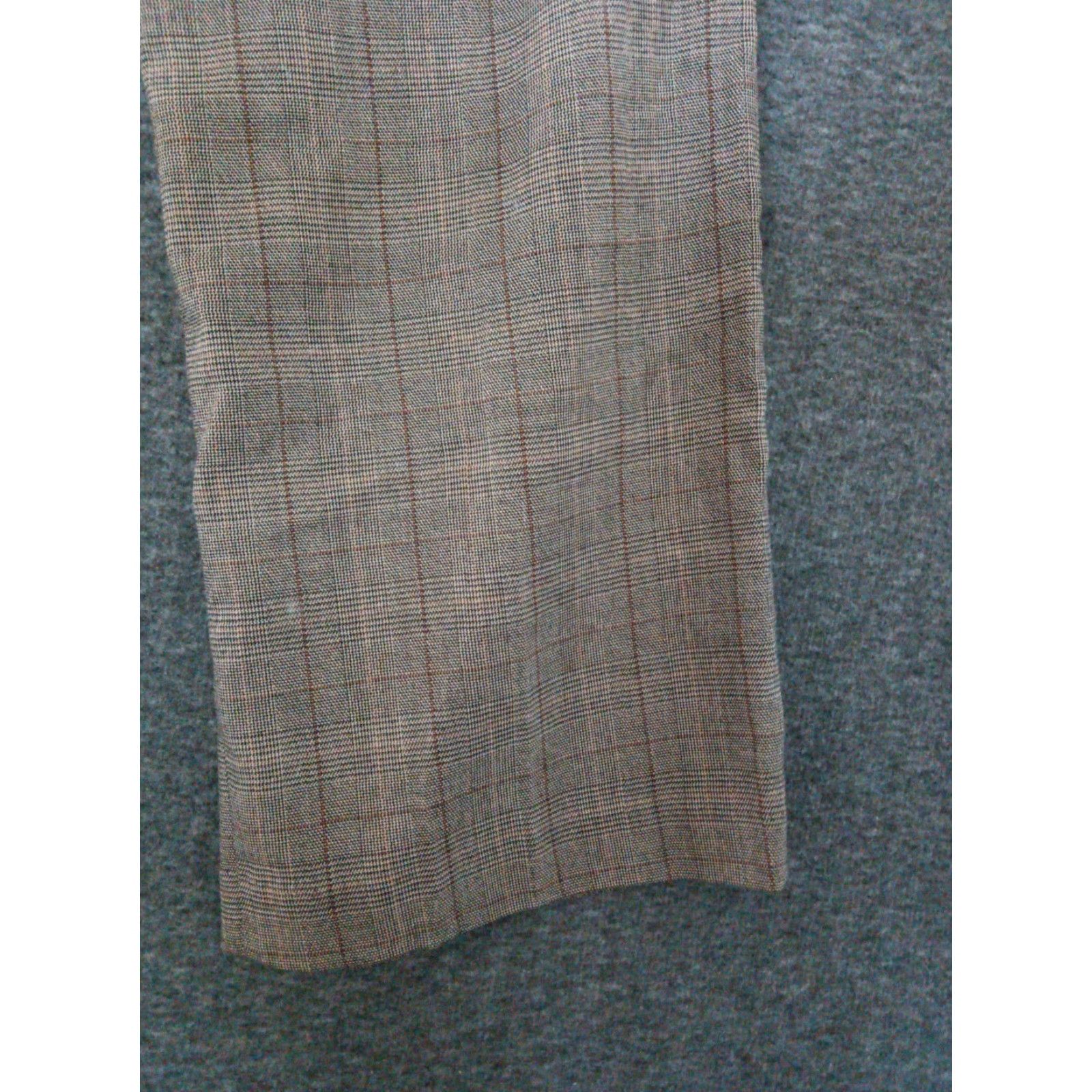 Vintage Dalia COLLECTION Women's Plaid Brown Design Dress Pants Size 10 Size 32" / US 10 / IT 46 - 7 Thumbnail