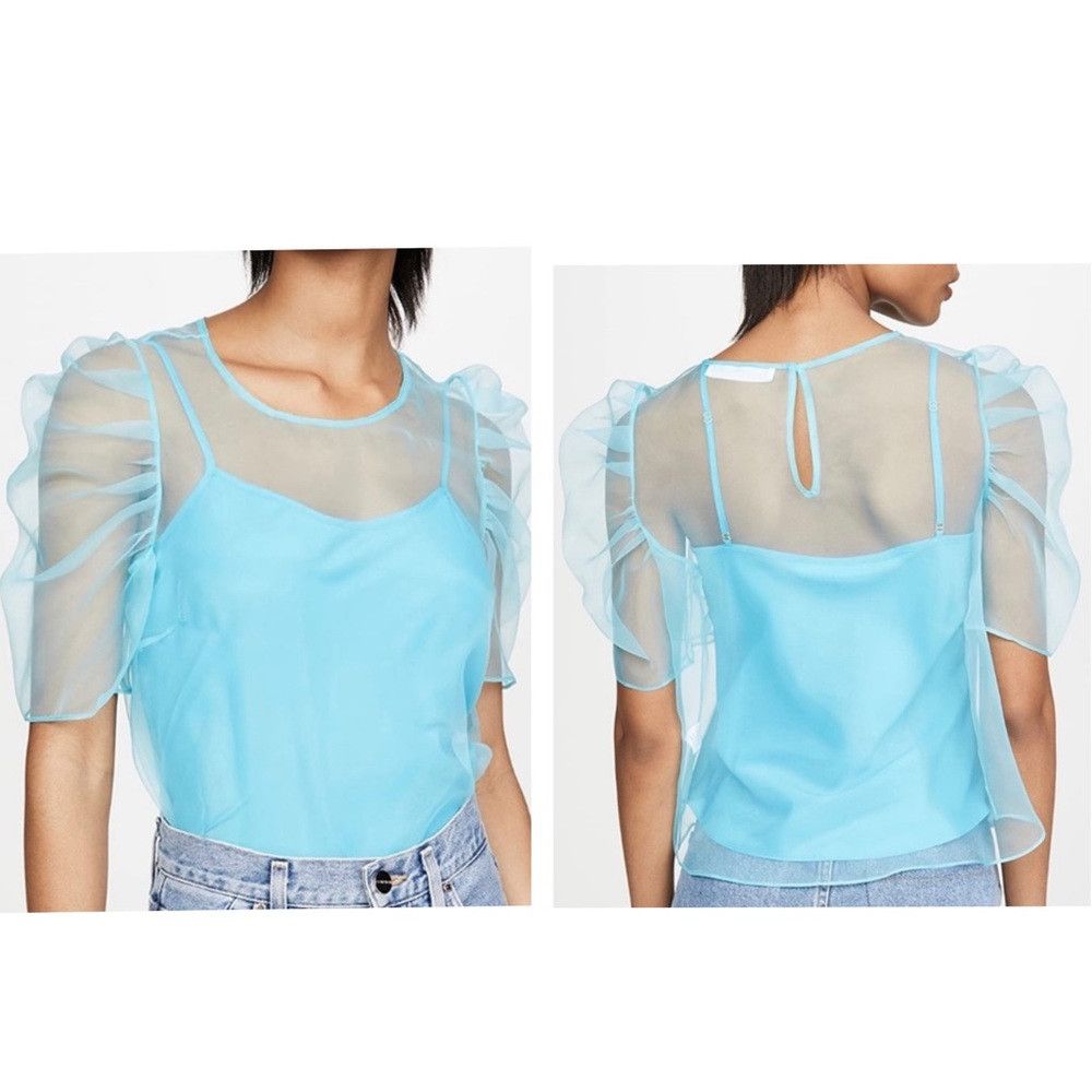 Amanda Uprichard Amanda Uprichard Blue Sheer Smith Top 2 Piece Set Size M / US 6-8 / IT 42-44 - 1 Thumbnail