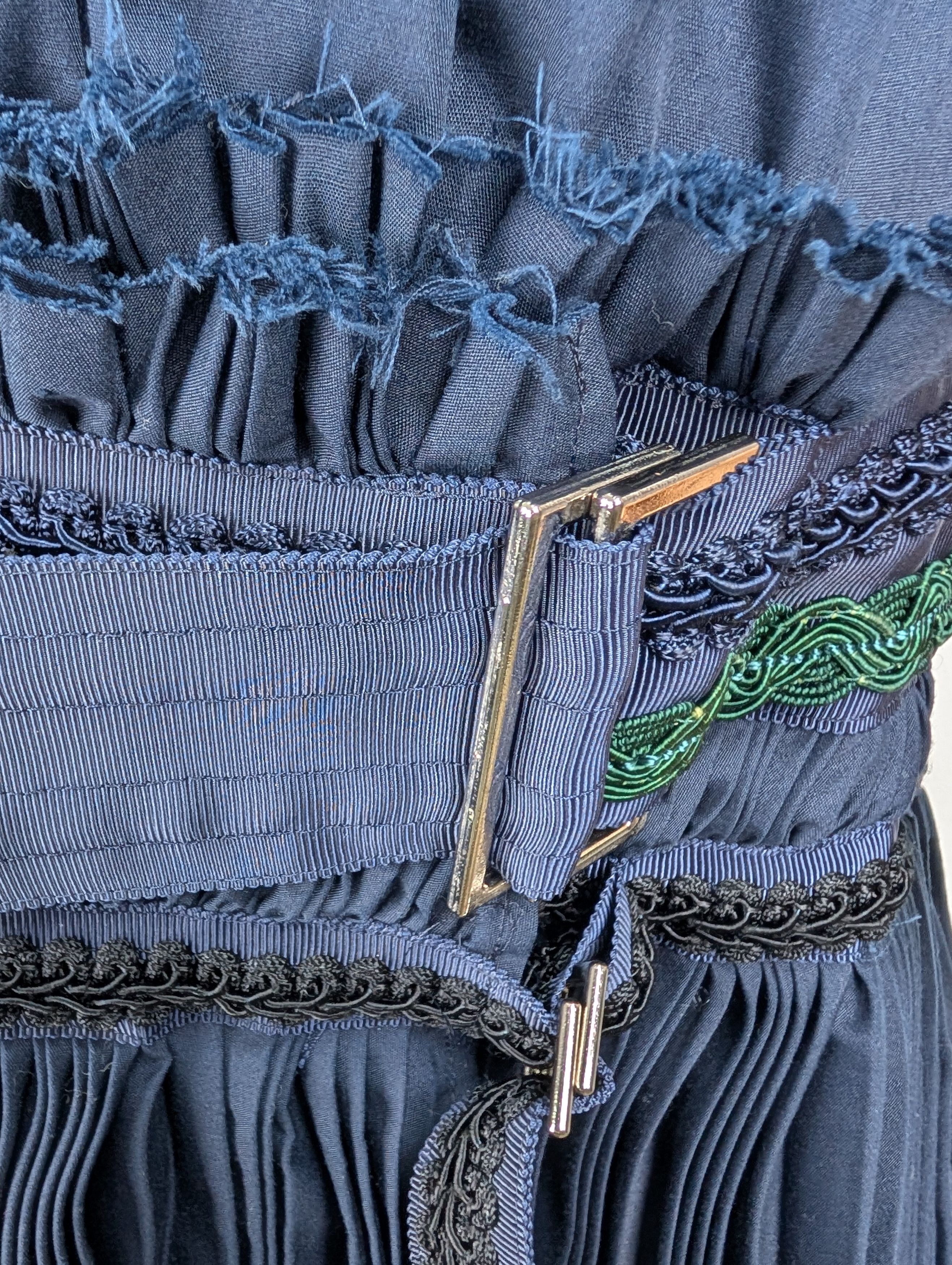 Sacai Sacai Navy Button Up Dress with Embroidery Detail Size S / US 4 / IT 40 - 5 Thumbnail