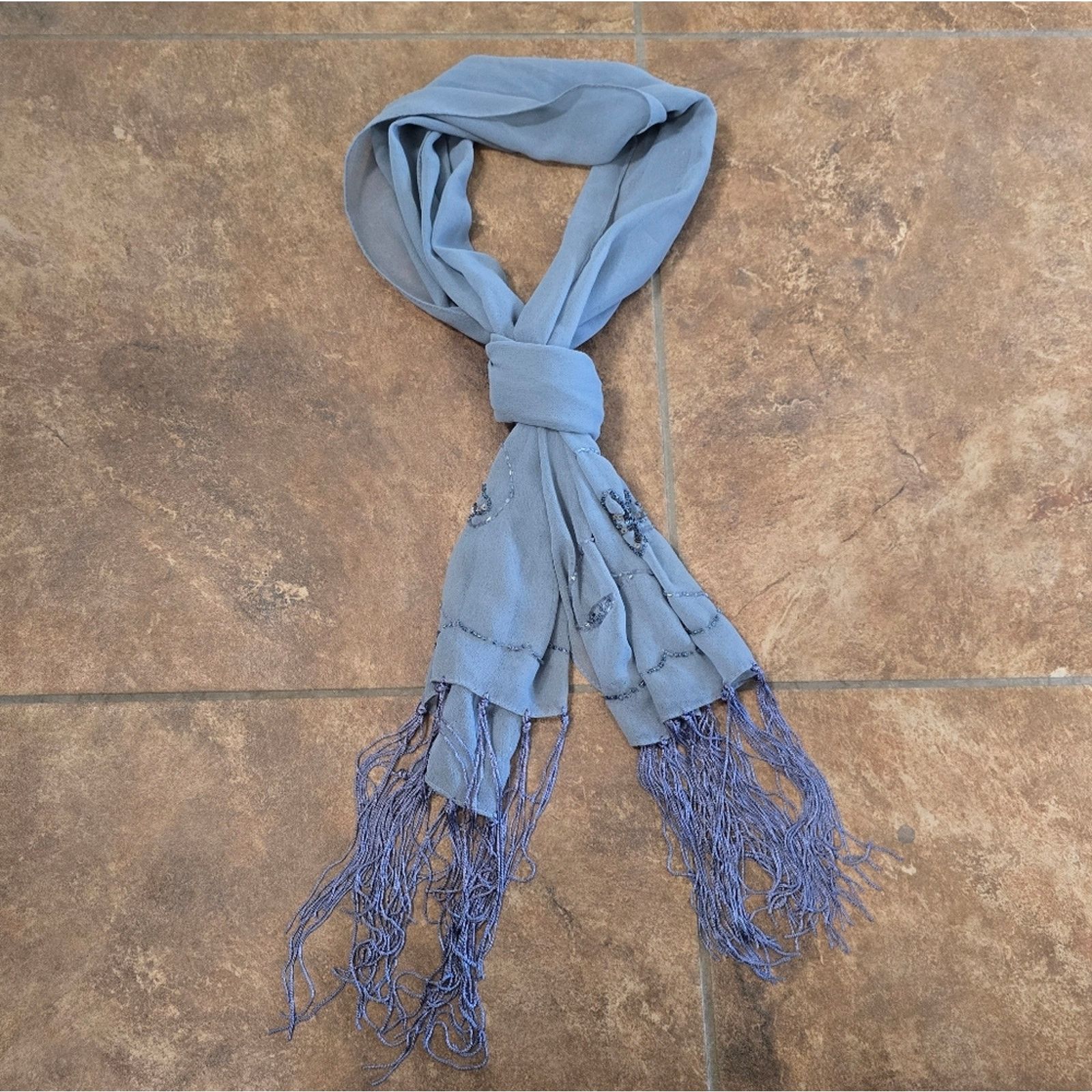 Other Grey Silver Detailed | BIJOUX TERNER | Scarf Size ONE SIZE - 2 Thumbnail