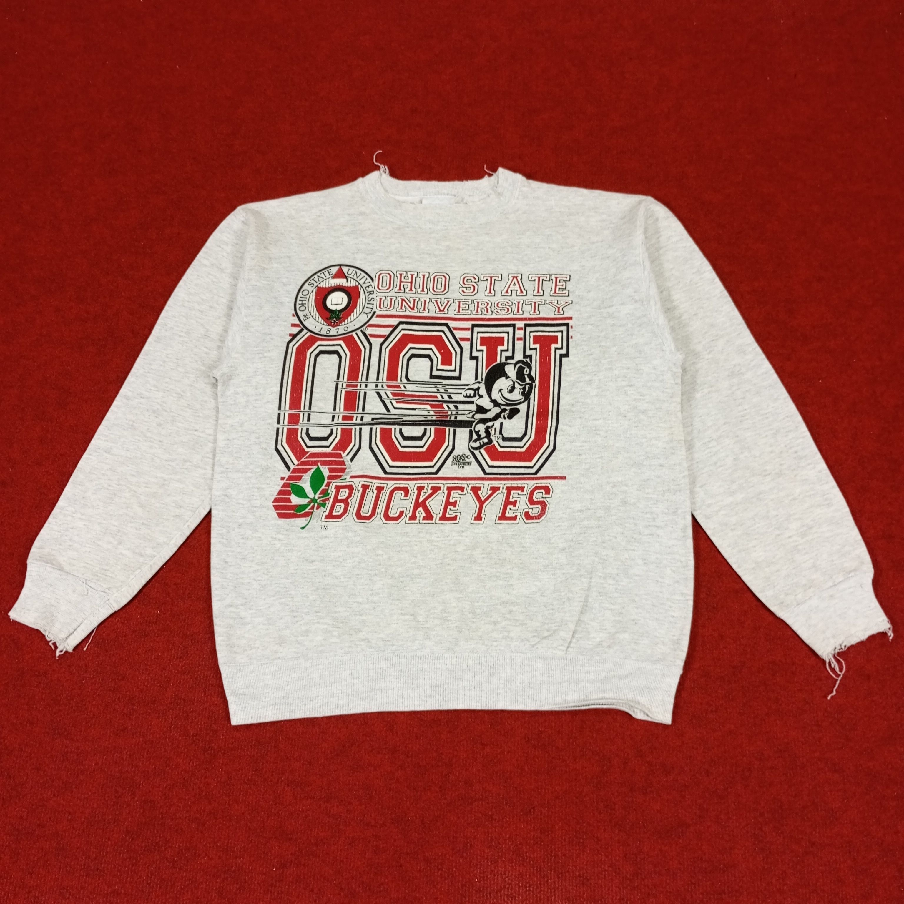 Tultex × Vintage Ohio State University Buckeyes Vintage Distressed Sweatshirt Size US S / EU 44-46 / 1 - 1 Thumbnail