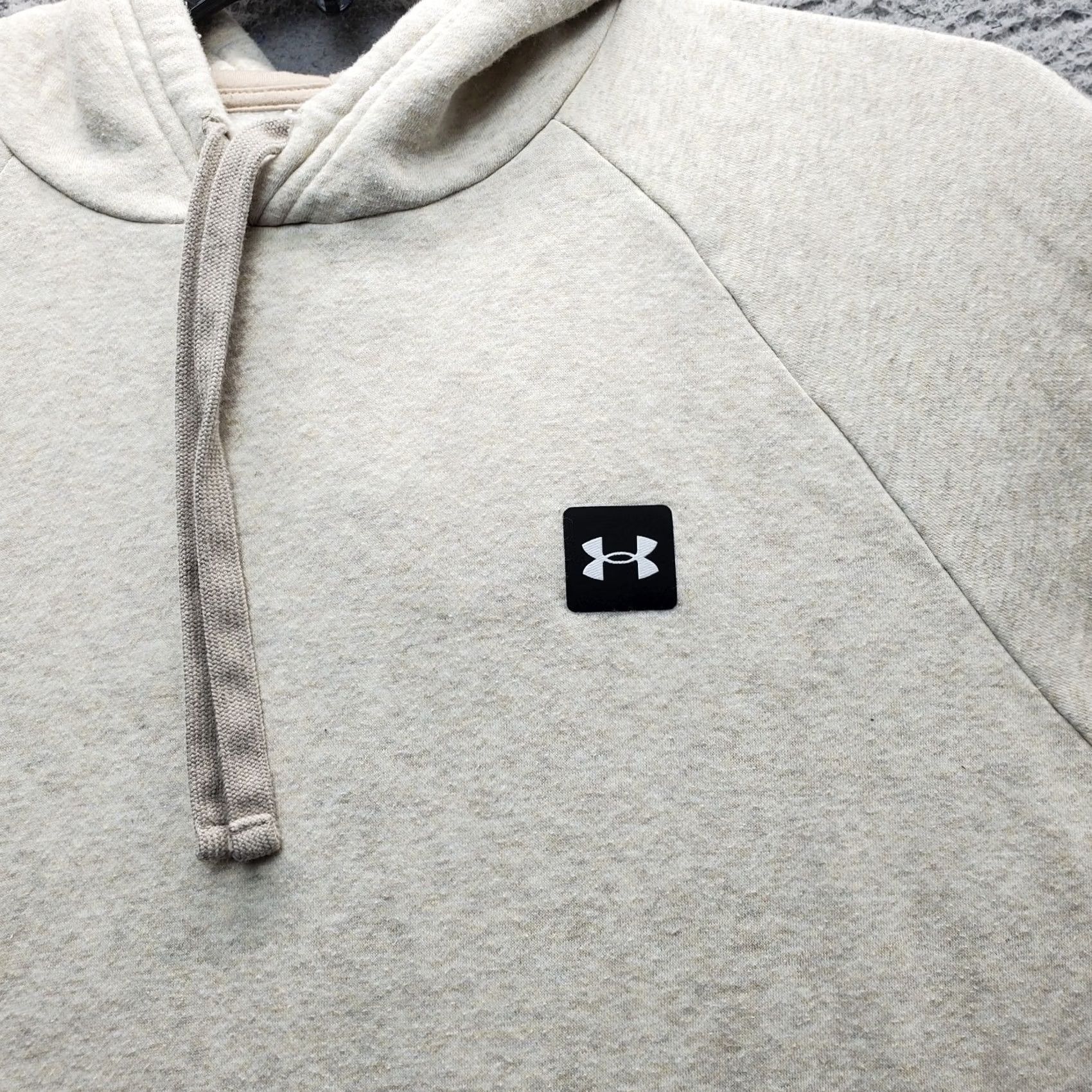 Under Armour Under Armour ColdGear Mens XL Hoodie Beige Fleece Lined Loose Fit Kangaroo Pocket Size US XL / EU 56 / 4 - 5 Thumbnail