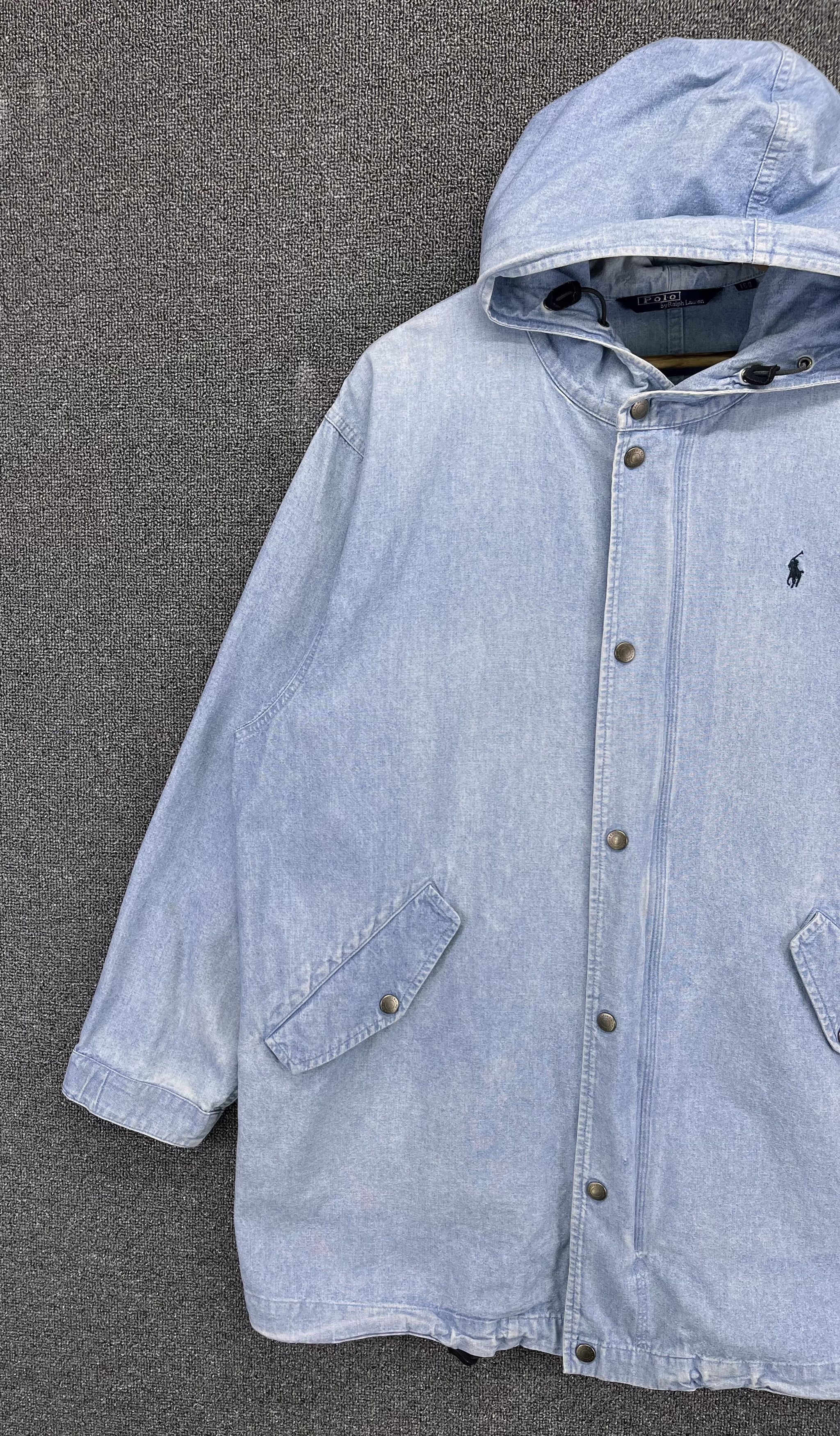 Polo Ralph Lauren Vintage Polo Ralph Lauren Hoodie Rare Denim Jacket Size US L / EU 52-54 / 3 - 3 Thumbnail