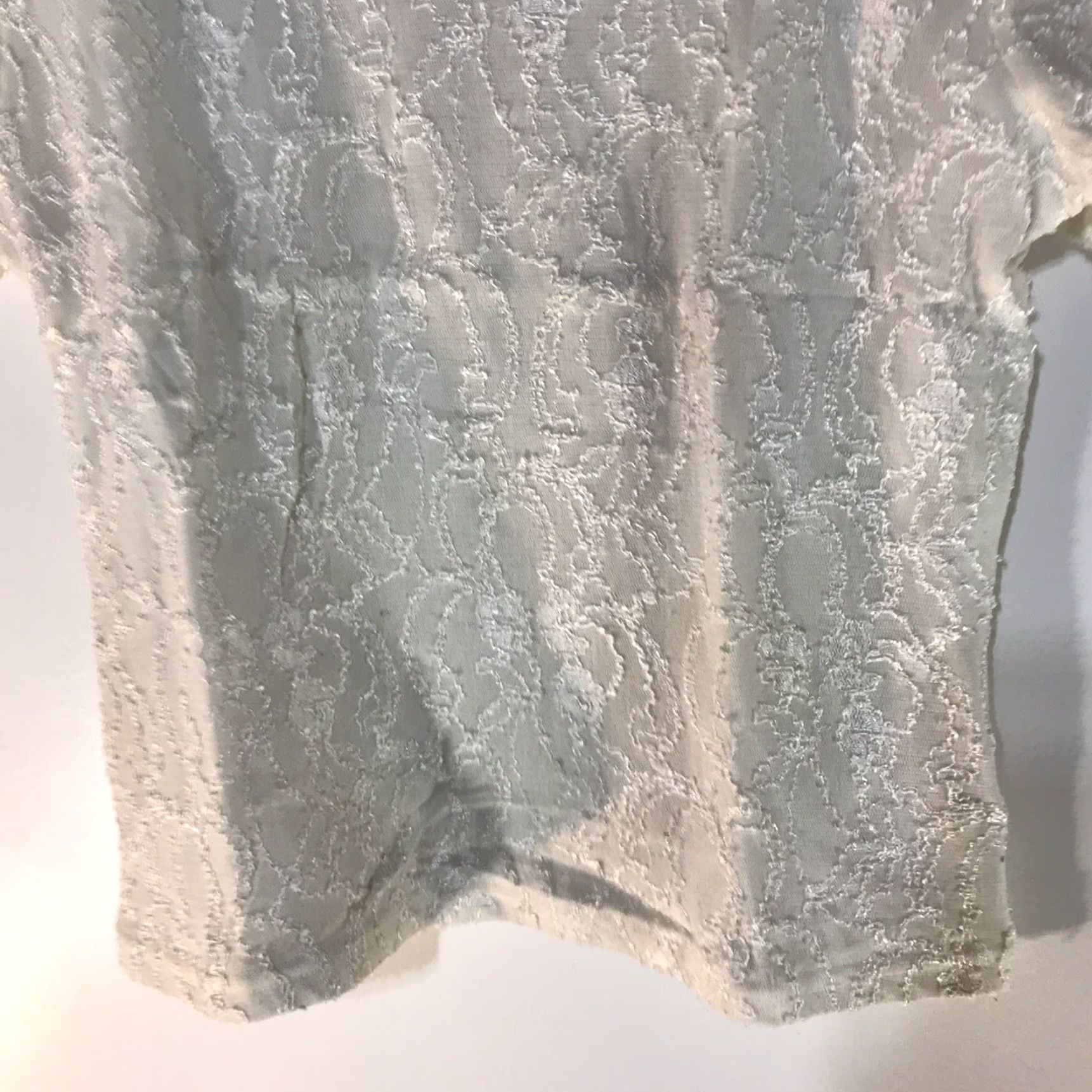Worthington Vintage Worthington Cream Textured Lined Top Womens Size L USA Size L / US 10 / IT 46 - 3 Thumbnail