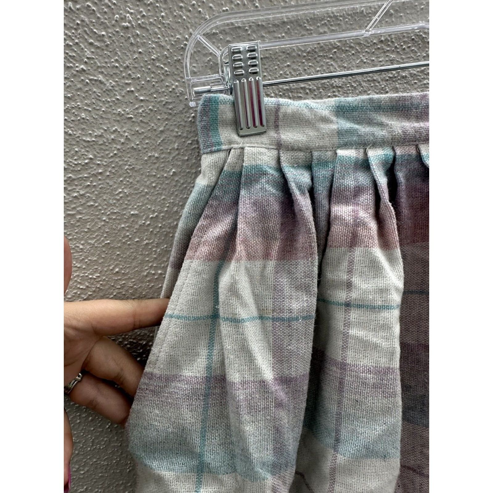 Pinko VINTAGE Jr. Things Skirt Size 7 Pink Blue Plaid Knee Length A-Line Womens Size 28" / US 6 / IT 42 - 2 Thumbnail