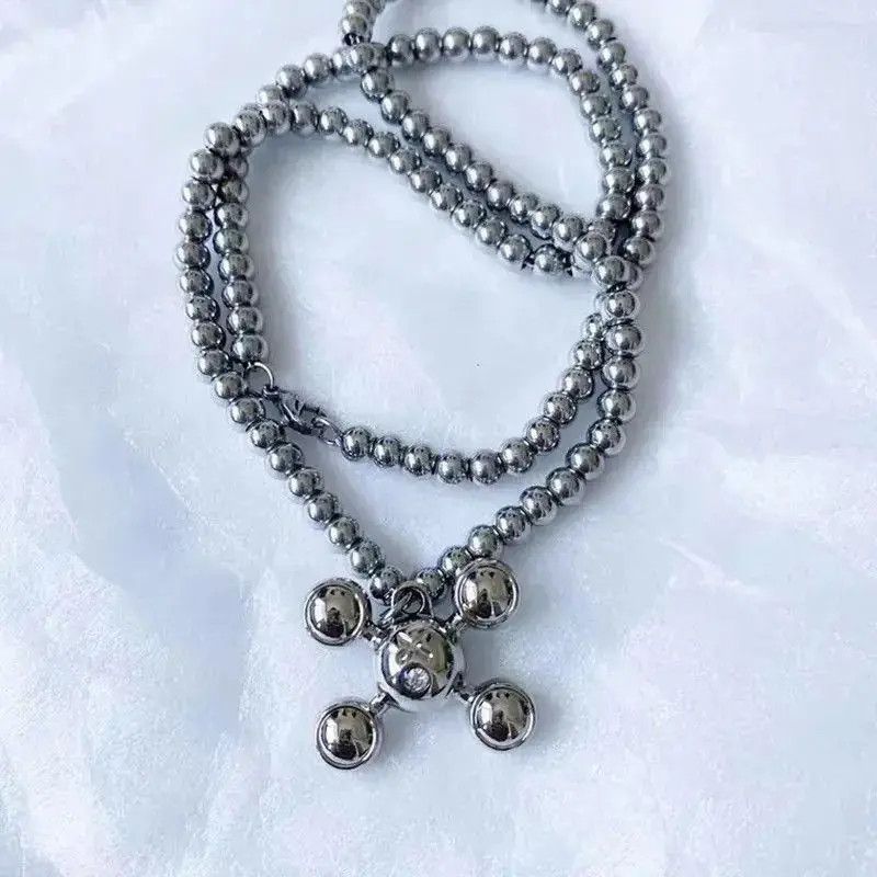 Jewelry Round Bead Chain Quadangle Ball Pendant Size ONE SIZE - 2 Thumbnail