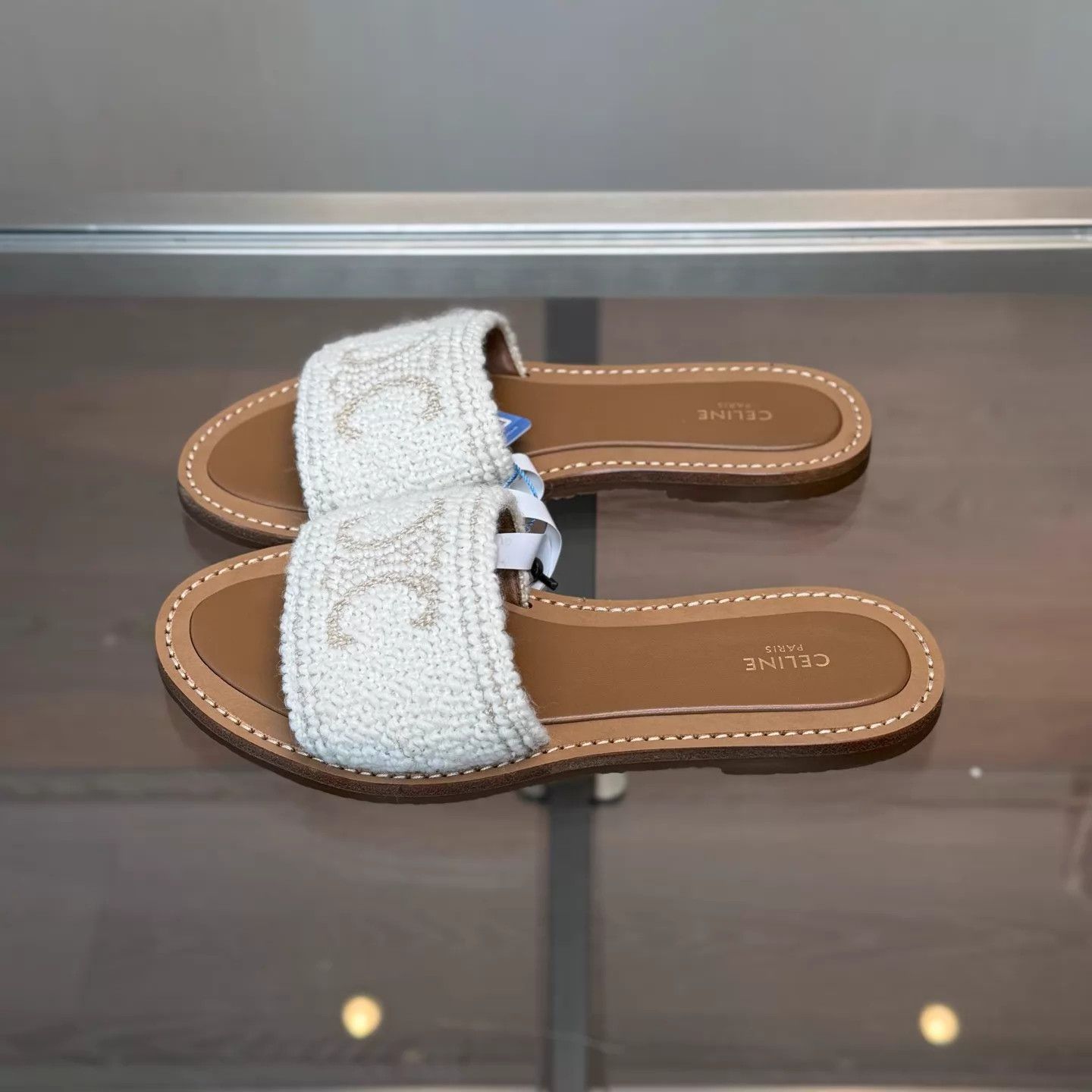 Celine Celine New Triomphe Woven Slippers EU 37 Size US 6.5 / IT 36.5 - 2 Thumbnail
