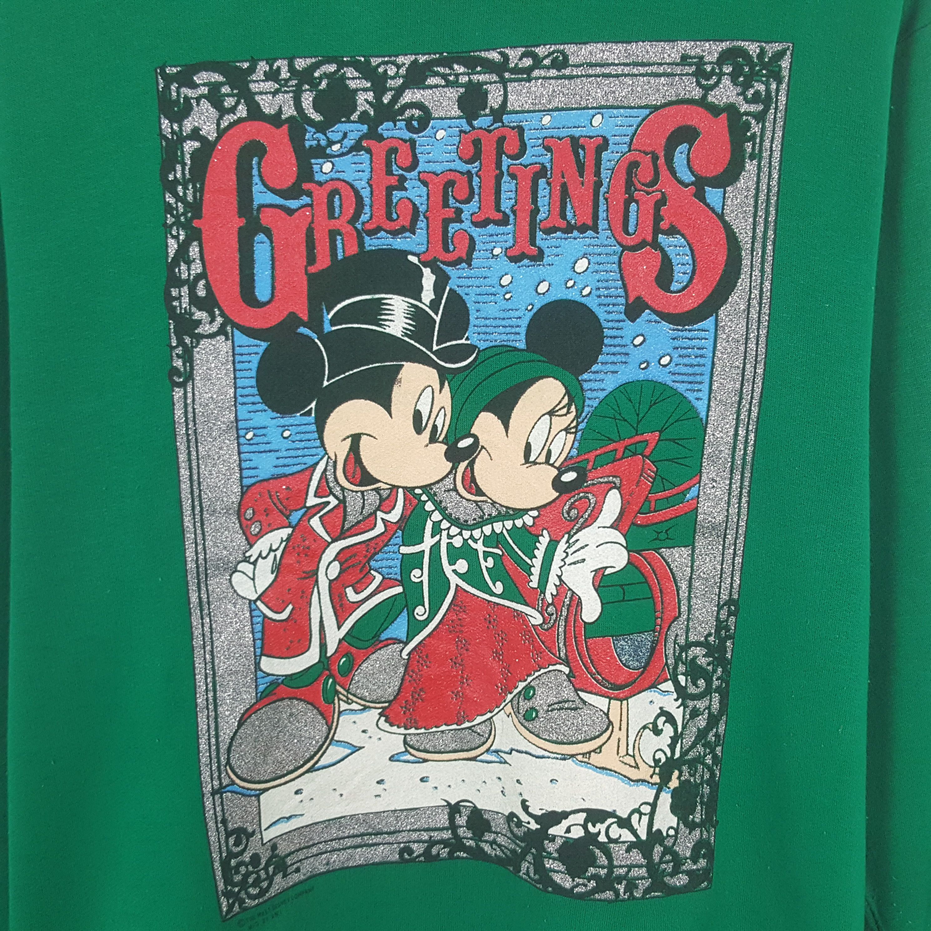 Cartoon Network Vintage 90’s Mickey Mouse Happy Holidays Greeting Sweatshirt Size US L / EU 52-54 / 3 - 2 Thumbnail