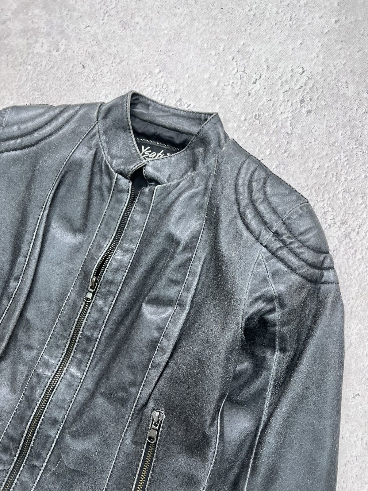 Vintage Vintage Avant Garde Real Leather Faded Bomber Jacket Size S / US 4 / IT 40 - 5 Thumbnail