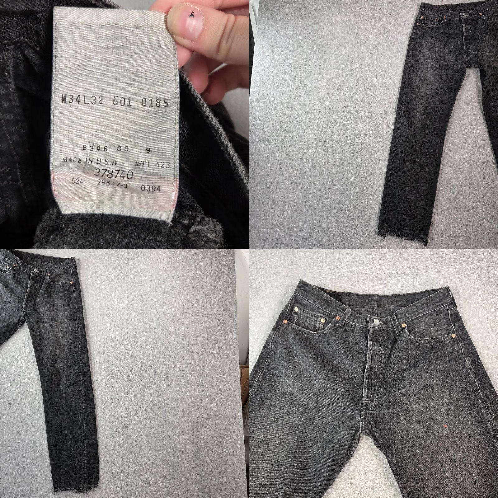Levi's Vintage Levi's 501 Jeans Mens Black Button Fly Distressed 90s 28x30 Jeans Mens Size US 28 / EU 44 - 9 Thumbnail