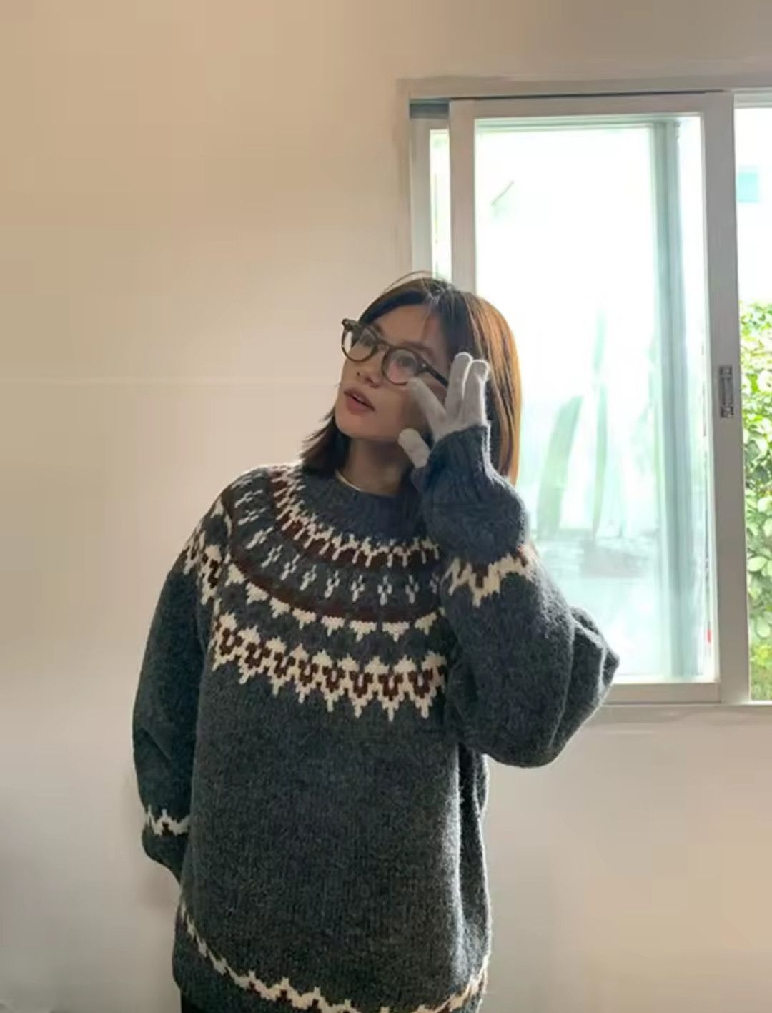 Japanese Brand × Vintage Fair Isle Jacquard Sweater Retro Baggy Crewneck Knit Size US M / EU 48-50 / 2 - 4 Thumbnail