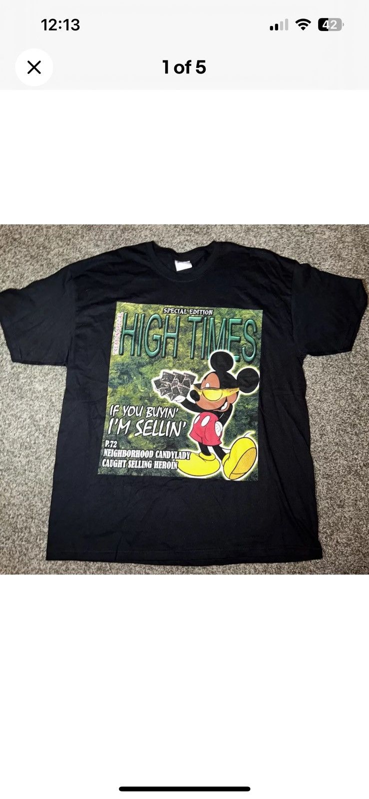 Vintage Super rare high times special addition Mickey weed T xl Size US XL / EU 56 / 4 - 2 Thumbnail