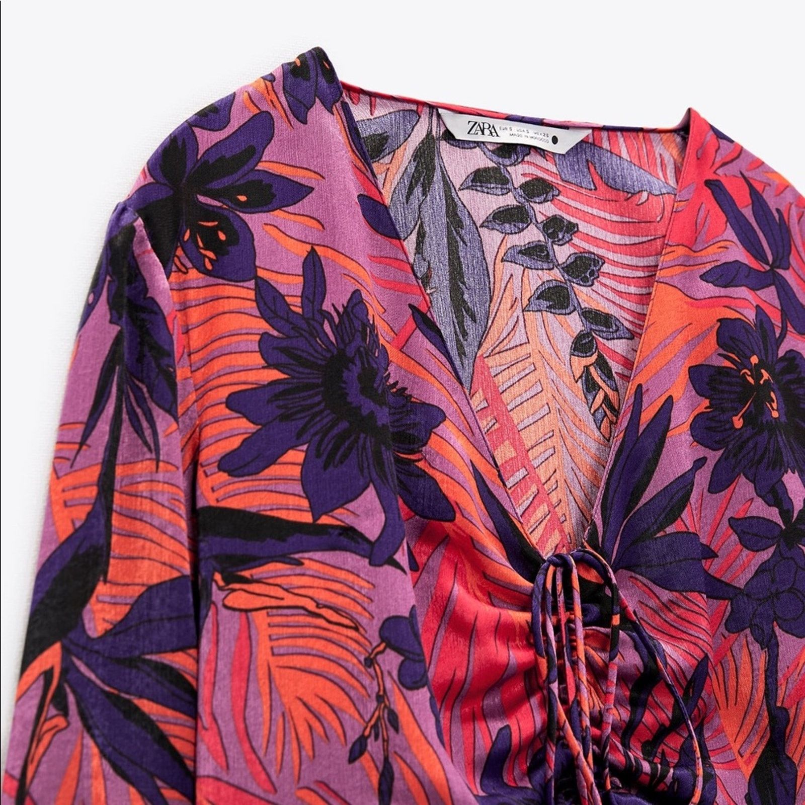 Zara ZARA PRINTED MINI DRESS MAUVE Size S / US 4 / IT 40 - 8 Thumbnail