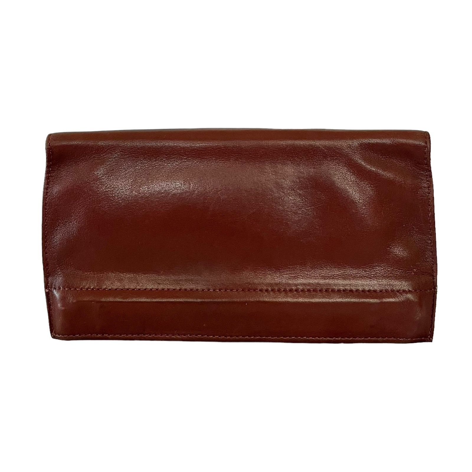 Bosca × Vintage Vintage Bosca Burgundy Leather Foldover Clutch Purse Wallet Size ONE SIZE - 1 Thumbnail