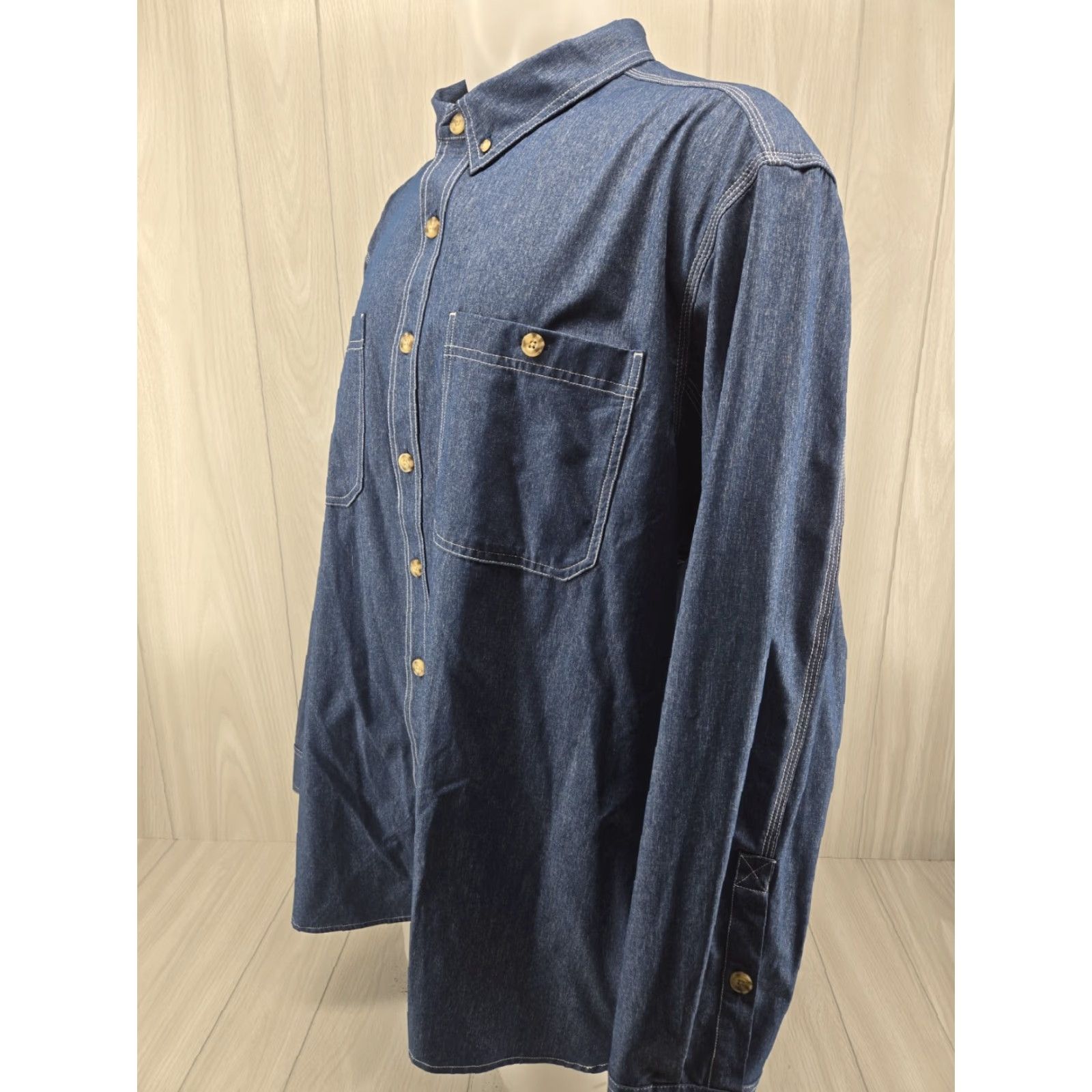 Vintage Duluth Trading Shirt Mens Blue 2XLT Relaxed Fit Long Sleeve Button-Up Untucked Polyester Clothing Size US XXL / EU 58 / 5 - 3 Thumbnail