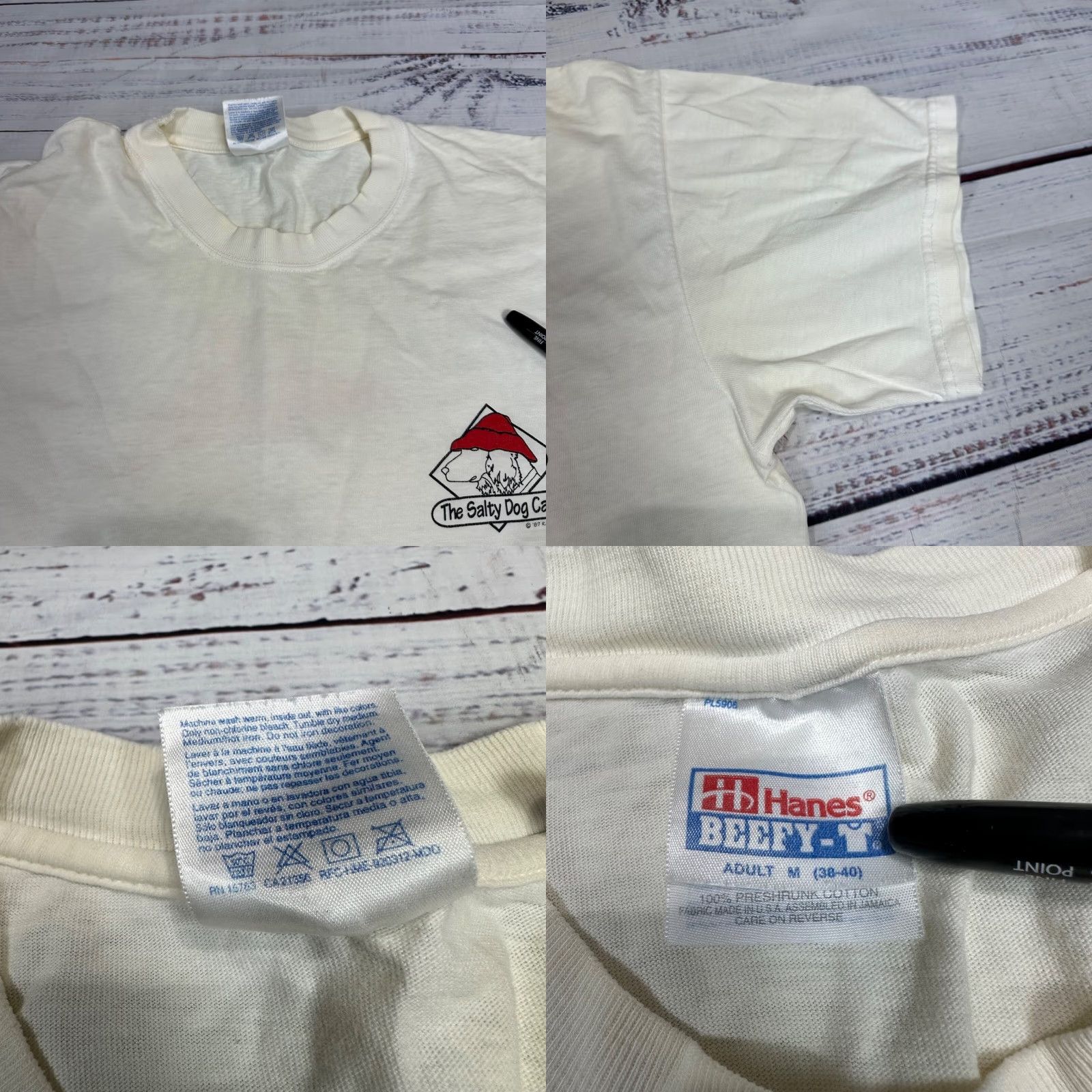 Hanes Vintage The Salty Dog Cafe Womens Short Sleeve T-Shirt Sz M White Crew Neck Size M / US 6-8 / IT 42-44 - 8 Thumbnail
