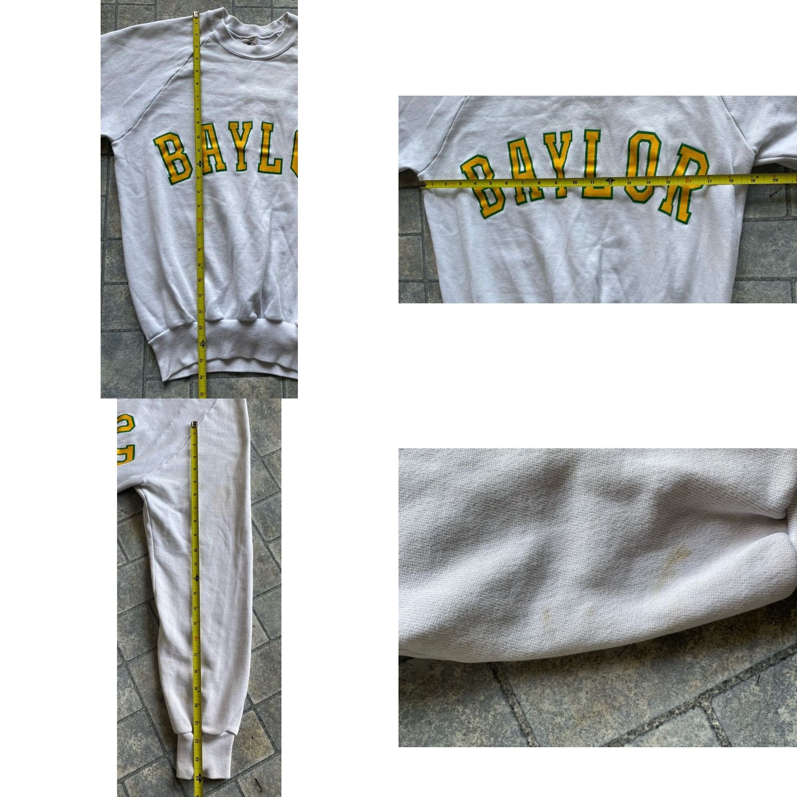 Anvil VINTAGE Anvil Sweatshirt Baylor College Made In USA Mens L White Long Sleeve USA University College Pullover Wear Size US L / EU 52-54 / 3 - 9 Thumbnail