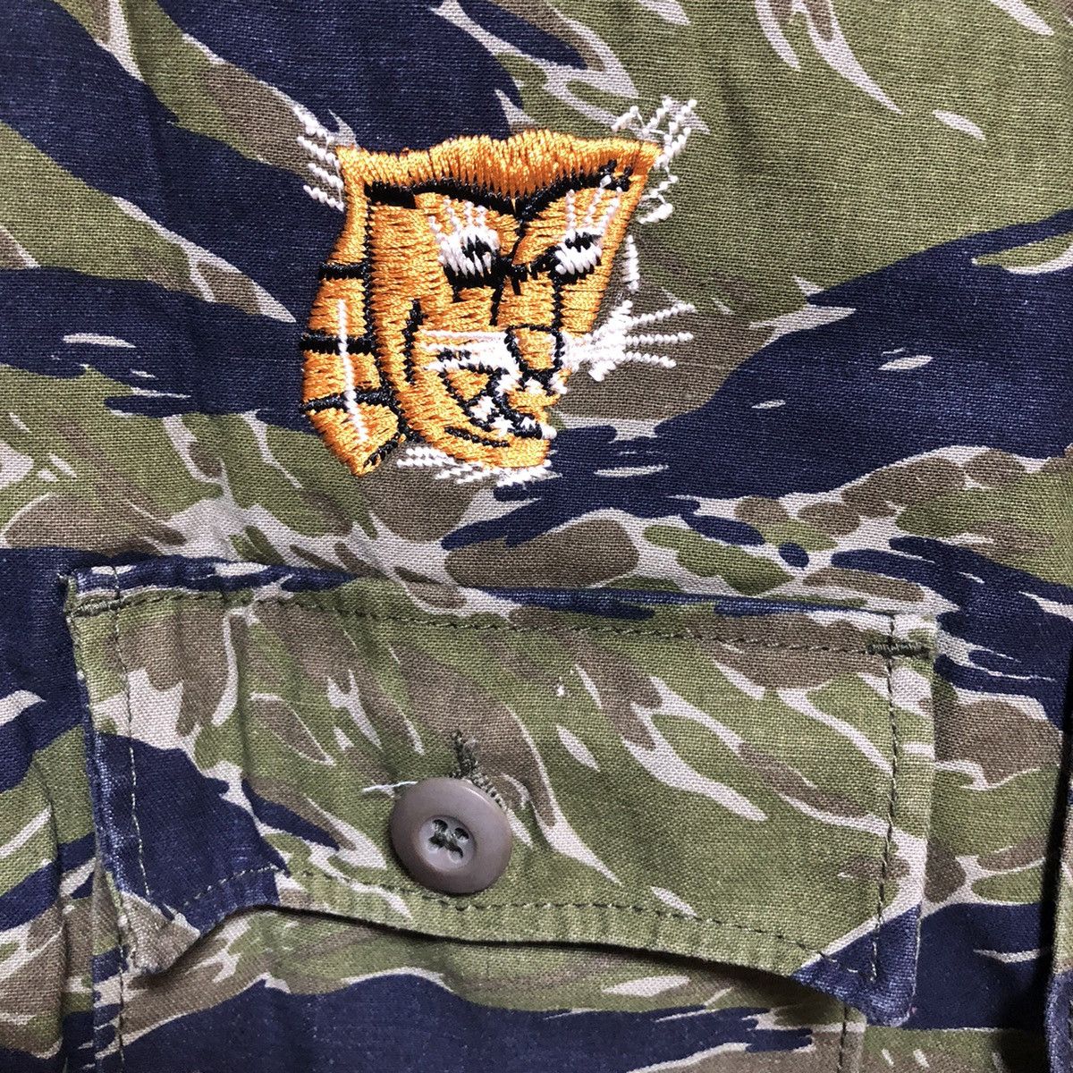 その他 Houston Tiger Stripe C4mouflage Vietnam Vintage Houston Embroidery Military Tiger Stripe Camouflage Shirt