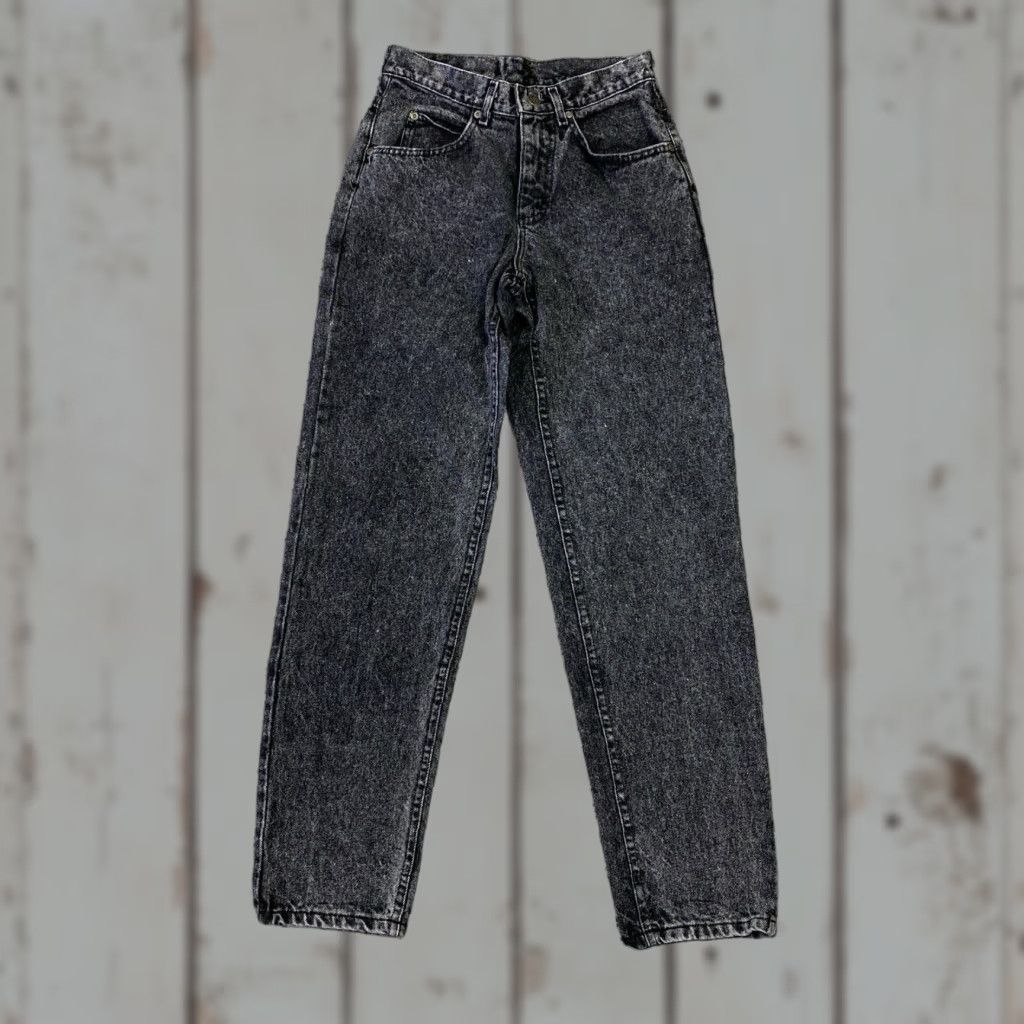 Lee VINTAGE Lee Riders Denim Jeans 27x31 Women High Rise 80s Straight Black Blue Logo Zipper Button Relaxed Slim Inseam 31 Size 27 31 Dress Size 27" / US 4 / IT 40 - 1 Thumbnail