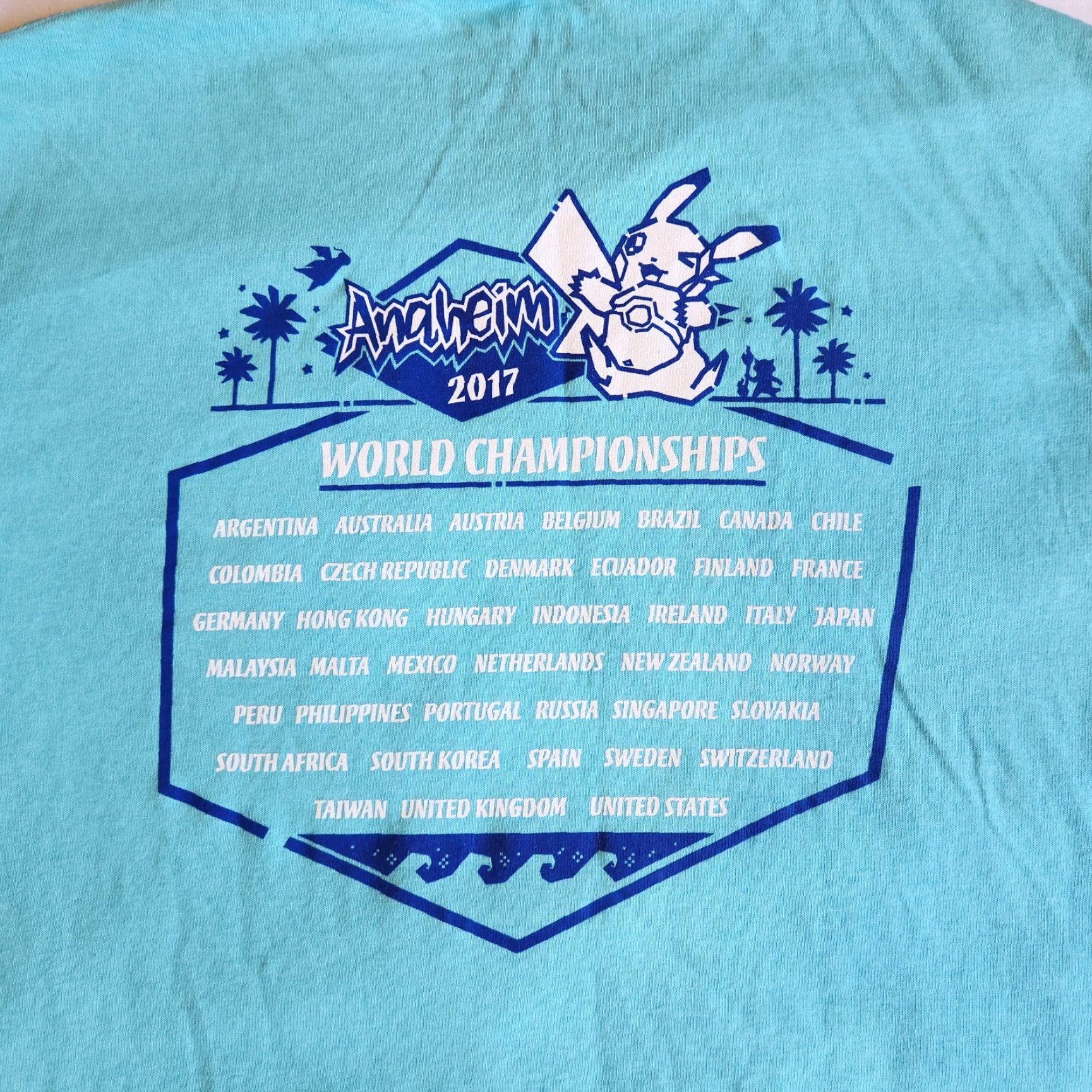 Nintendo Pokemon World Championships TCG 2017 Anaheim Blue Pikachu SM Graphic T-Shirt NWT Shirt Unisex Adults S Blue Pokemon Cartoon Anime Limited Edition 90s? Size US S / EU 44-46 / 1 - 4 Thumbnail