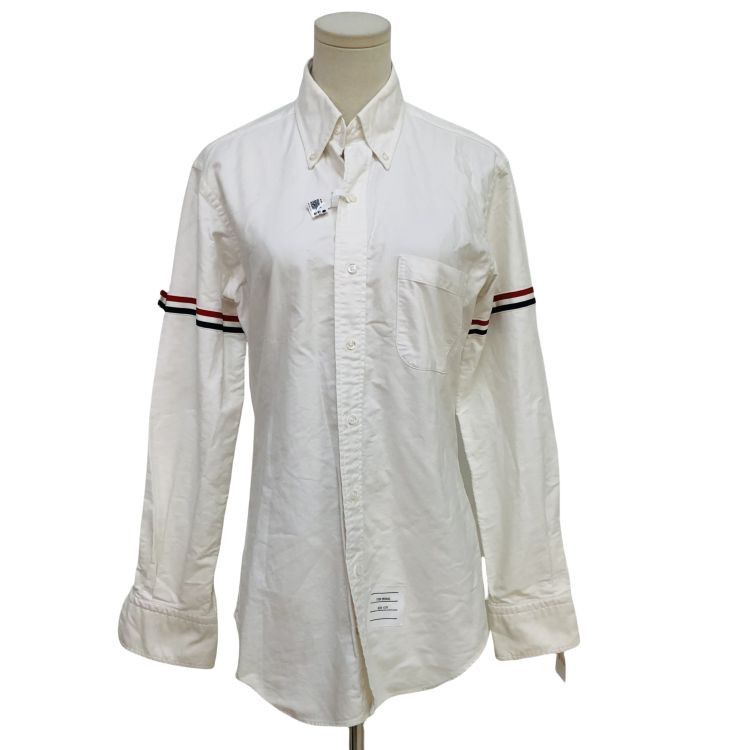Thom Browne Thom Browne Striped Sleeve Button Up Shirt Size 2 Size US M / EU 48-50 / 2 - 1 Thumbnail