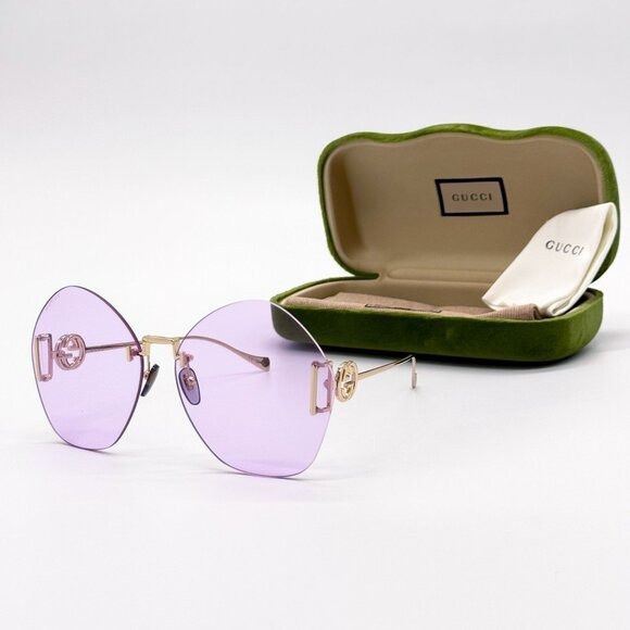 Gucci NEW GUCCI SUNGLASSES GG1203S 001 GOLD WOMEN EYEWEAR GUCCI Size ONE SIZE - 1 Thumbnail