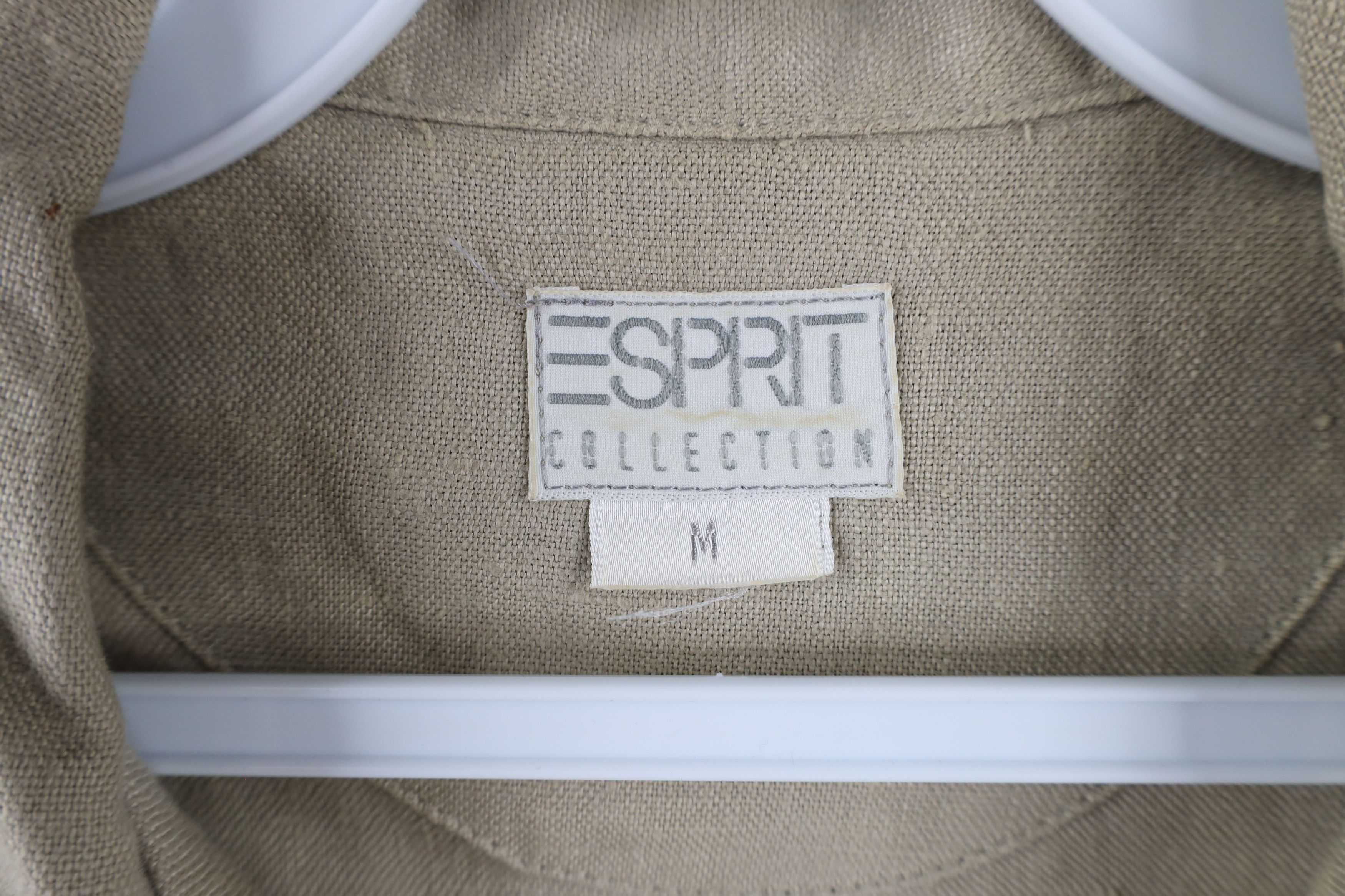 Esprit × Vintage Vintage 90s Esprit Linen Looped Collar Button Shirt Beige Size M / US 6-8 / IT 42-44 - 7 Thumbnail