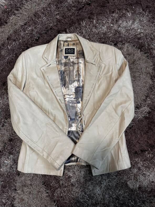 Dolce & Gabbana Beige D&G leather jacket 🤍 Size S / US 4 / IT 40 - 1 Thumbnail