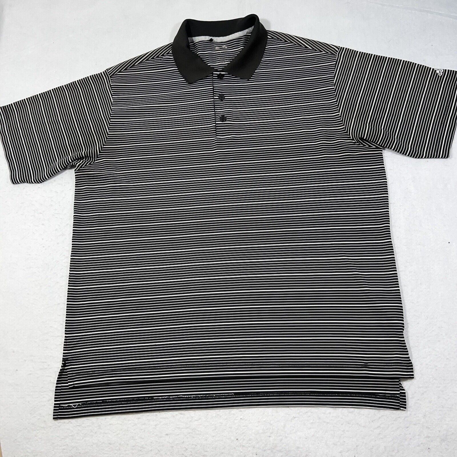 Adidas Adidas Short Sleeve Polo Black & White Striped Shirt Size US XL / EU 56 / 4 - 1 Thumbnail