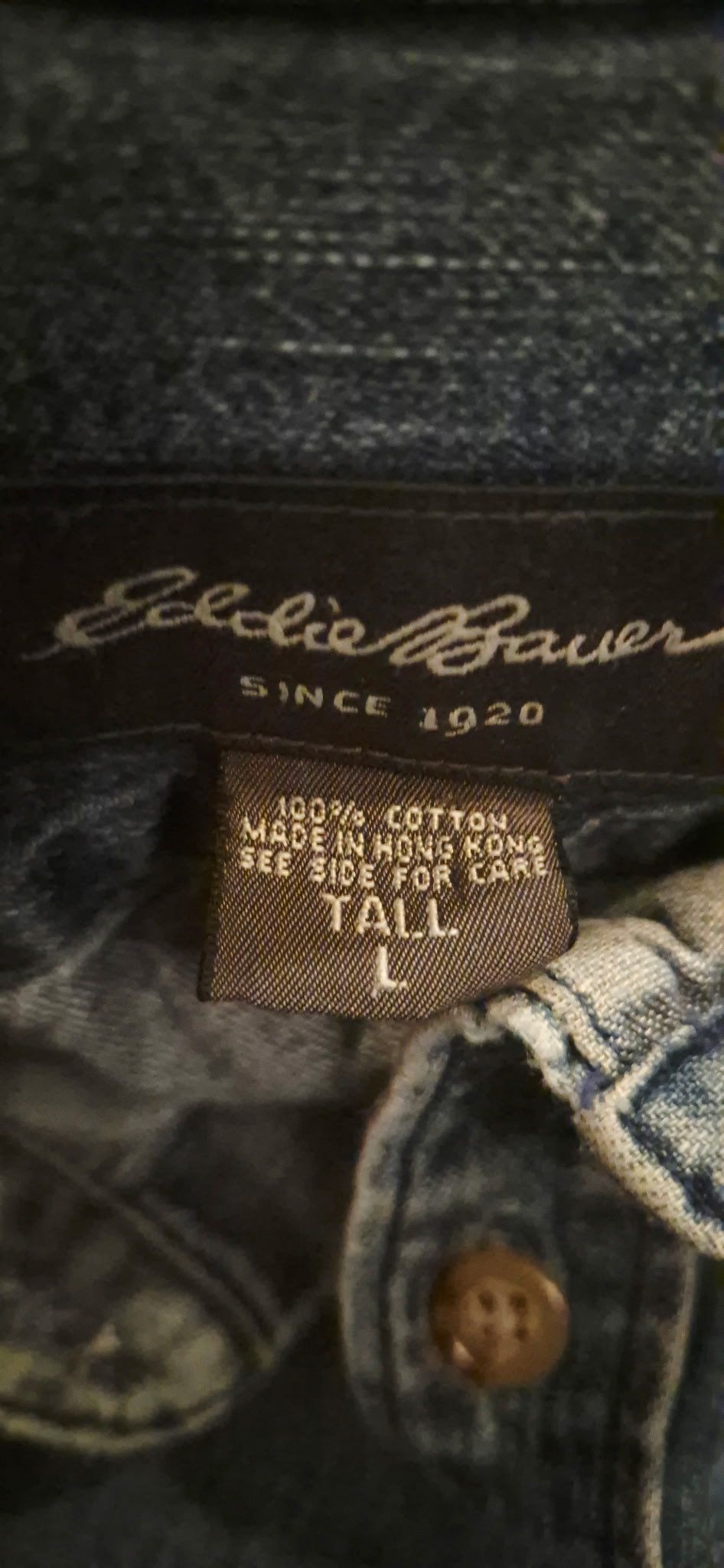 Eddie Bauer Vintage Eddie Bauer Denim Shirt Men’s Large Tall100% Cotton Size US L / EU 52-54 / 3 - 7 Thumbnail